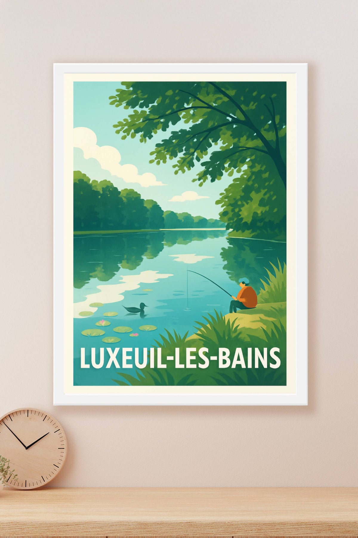 Affiche Luxeuil-les-Bains — Sérénité au bord de l'eau · poster d'art de Luxeuil-les-Bains