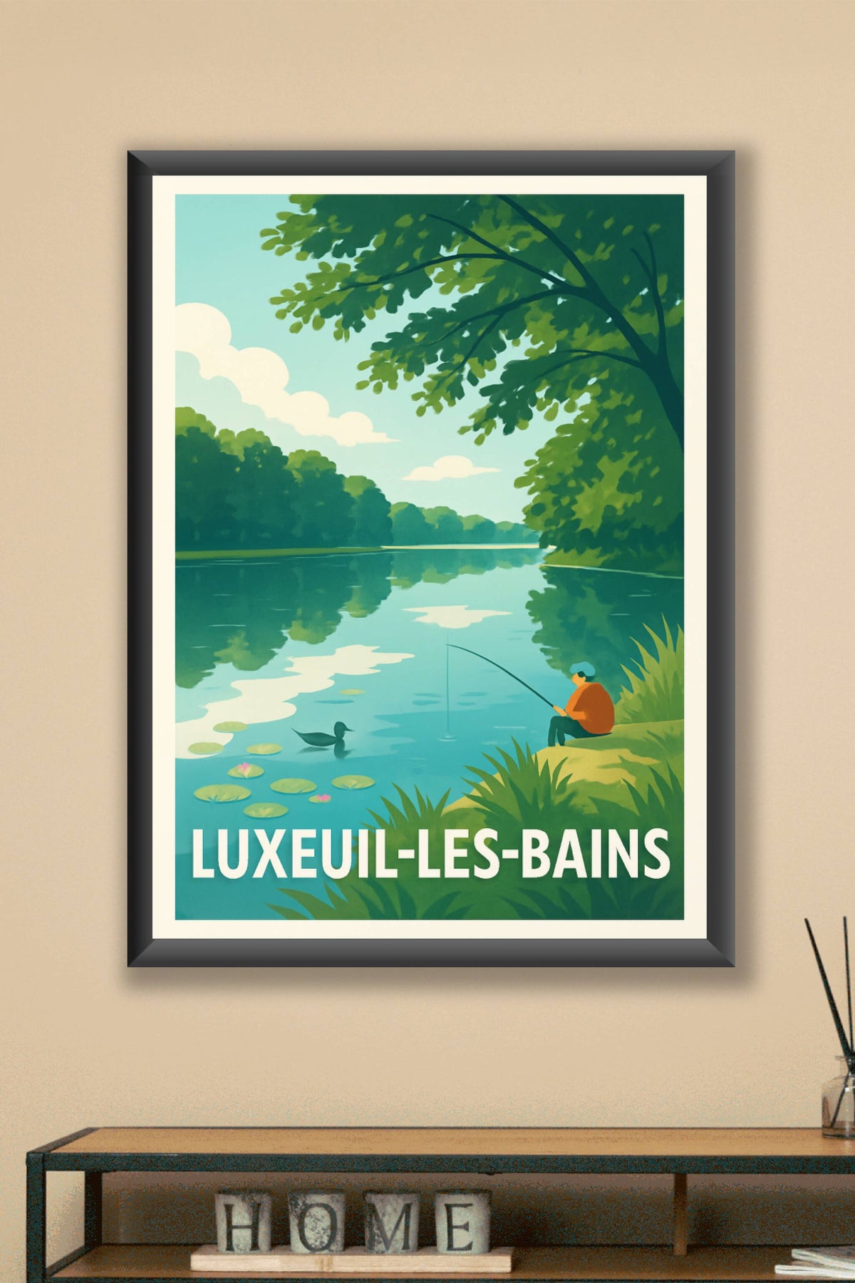 Affiche Luxeuil-les-Bains — Sérénité au bord de l'eau · poster d'art de Luxeuil-les-Bains
