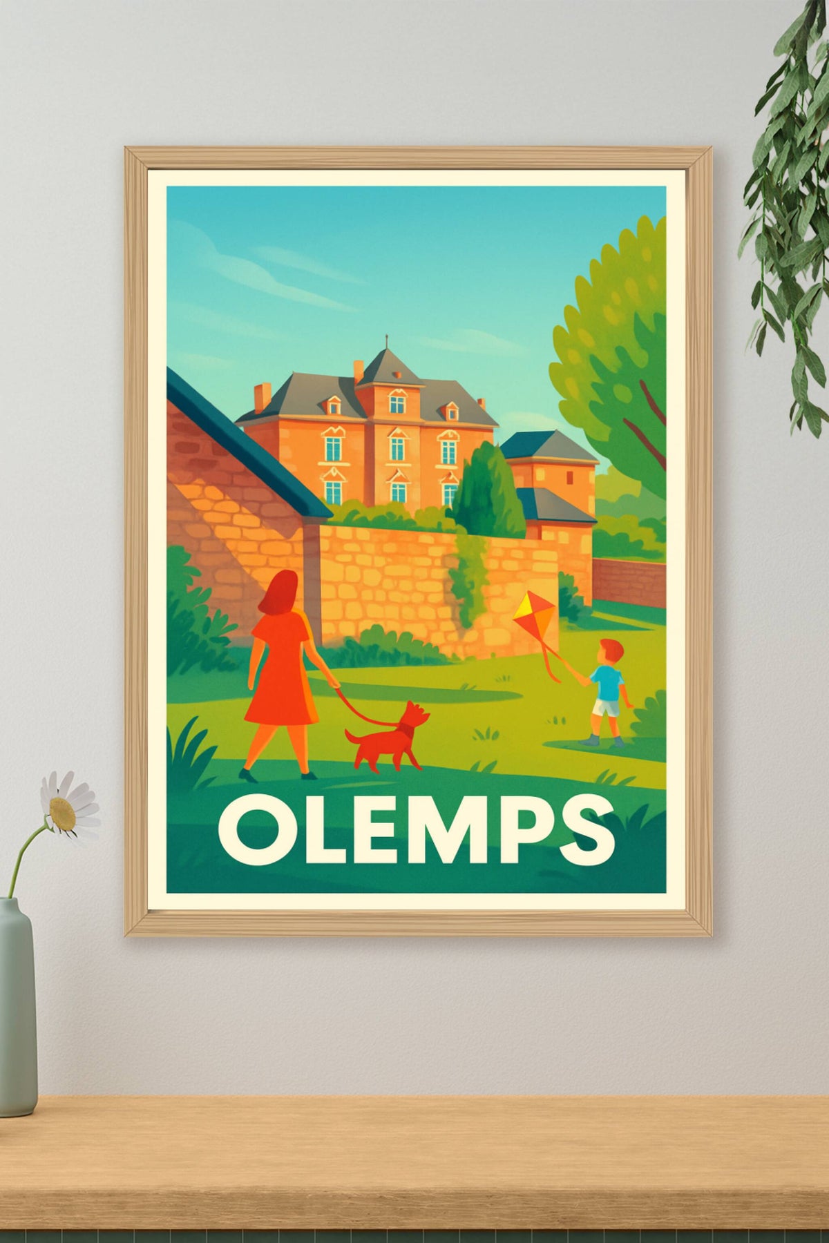 Affiche Olemps — Douceur de vie au cœur du village · poster d'art de Olemps