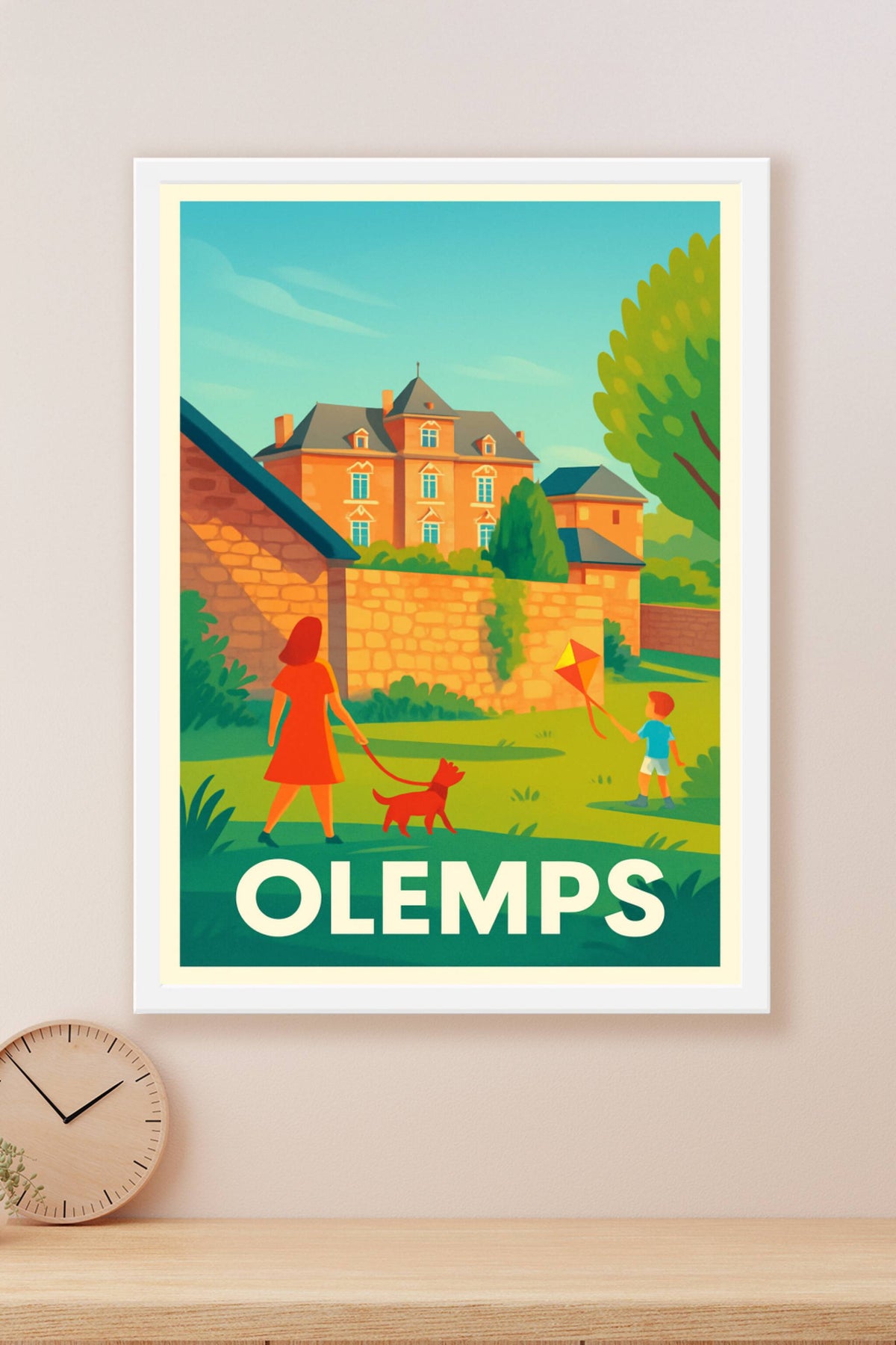 Affiche Olemps — Douceur de vie au cœur du village · poster d'art de Olemps