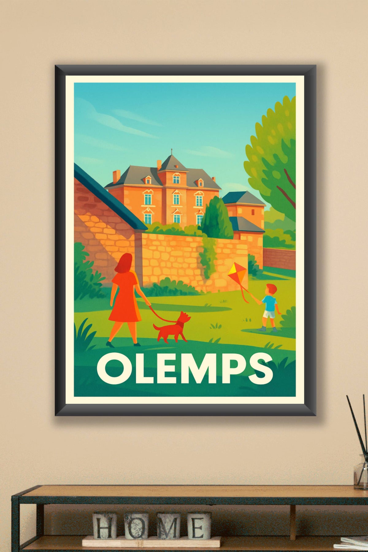 Affiche Olemps — Douceur de vie au cœur du village · poster d'art de Olemps