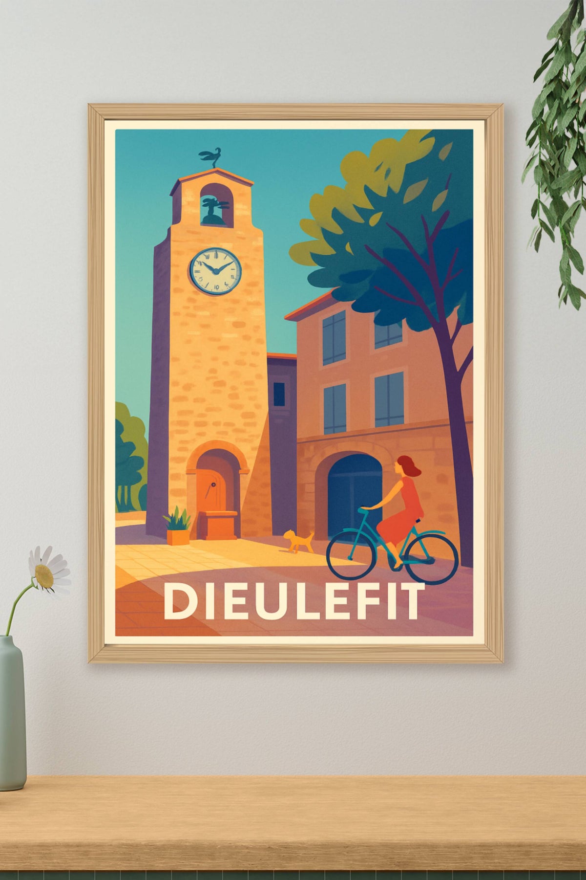 Affiche Dieulefit — Tranquillité et charme provençal · poster d'art de Dieulefit