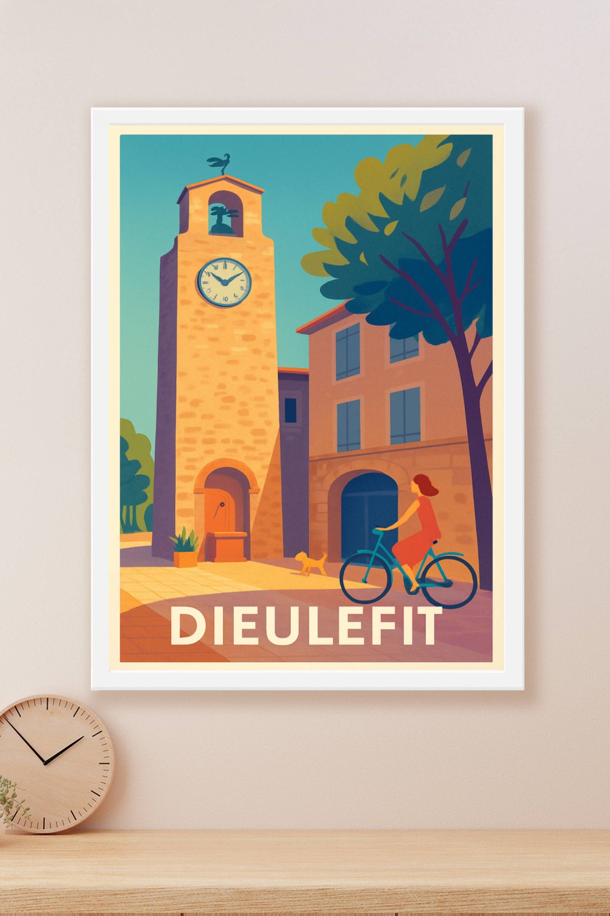 Affiche Dieulefit — Tranquillité et charme provençal · poster d'art de Dieulefit