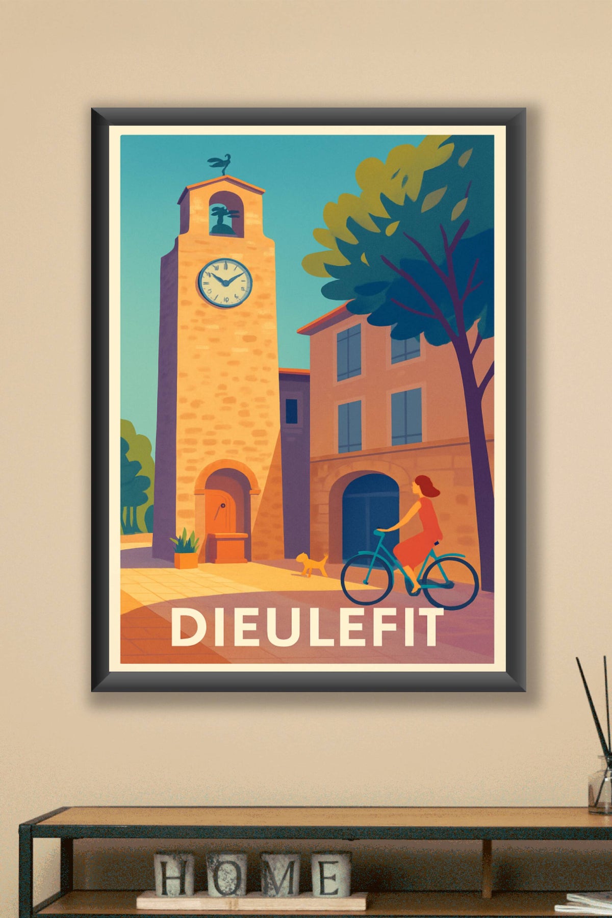 Affiche Dieulefit — Tranquillité et charme provençal · poster d'art de Dieulefit