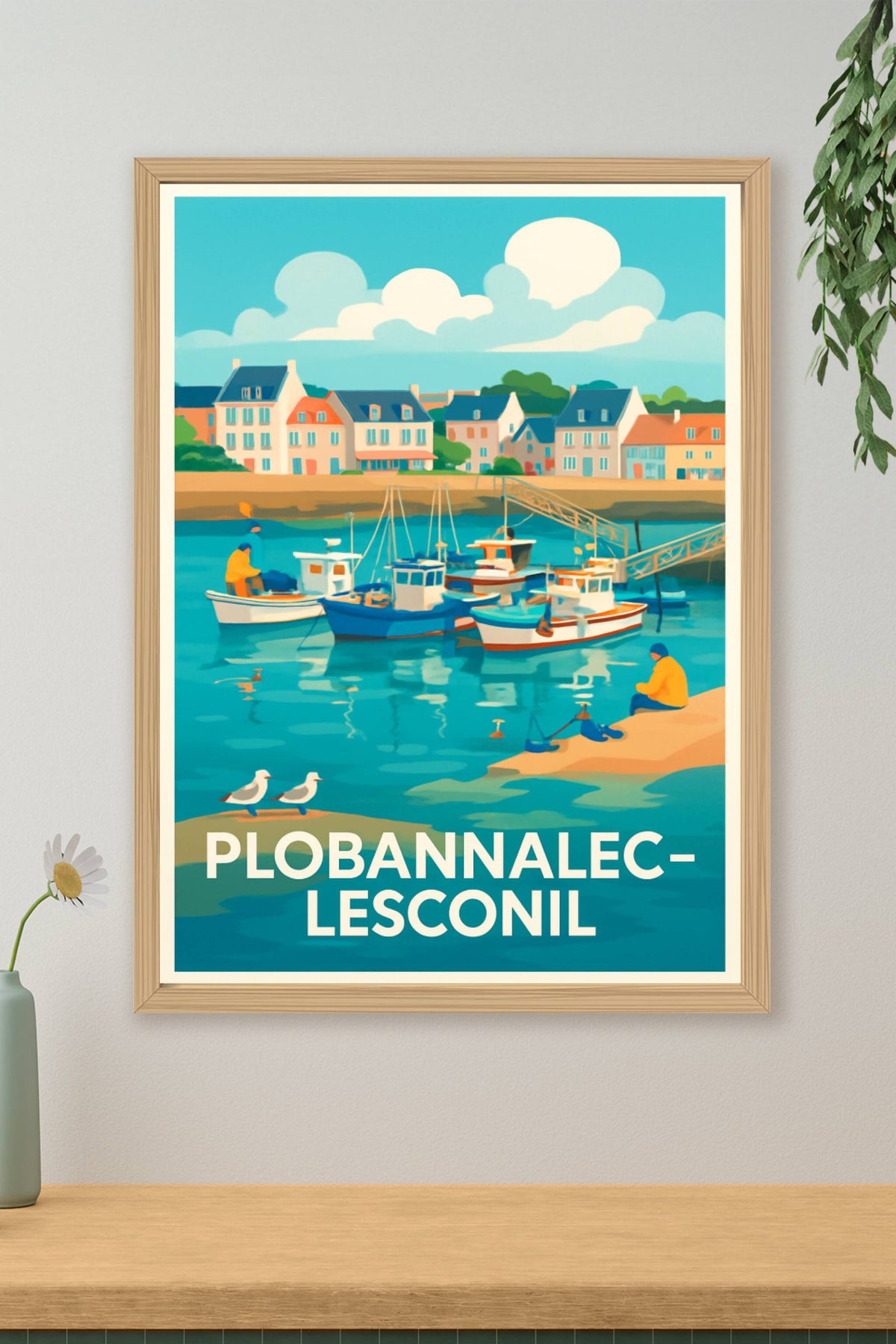 Affiche Plobannalec-Lesconil — Charme et Sérénité du Port Breton · poster d'art de Plobannalec-Lesconil