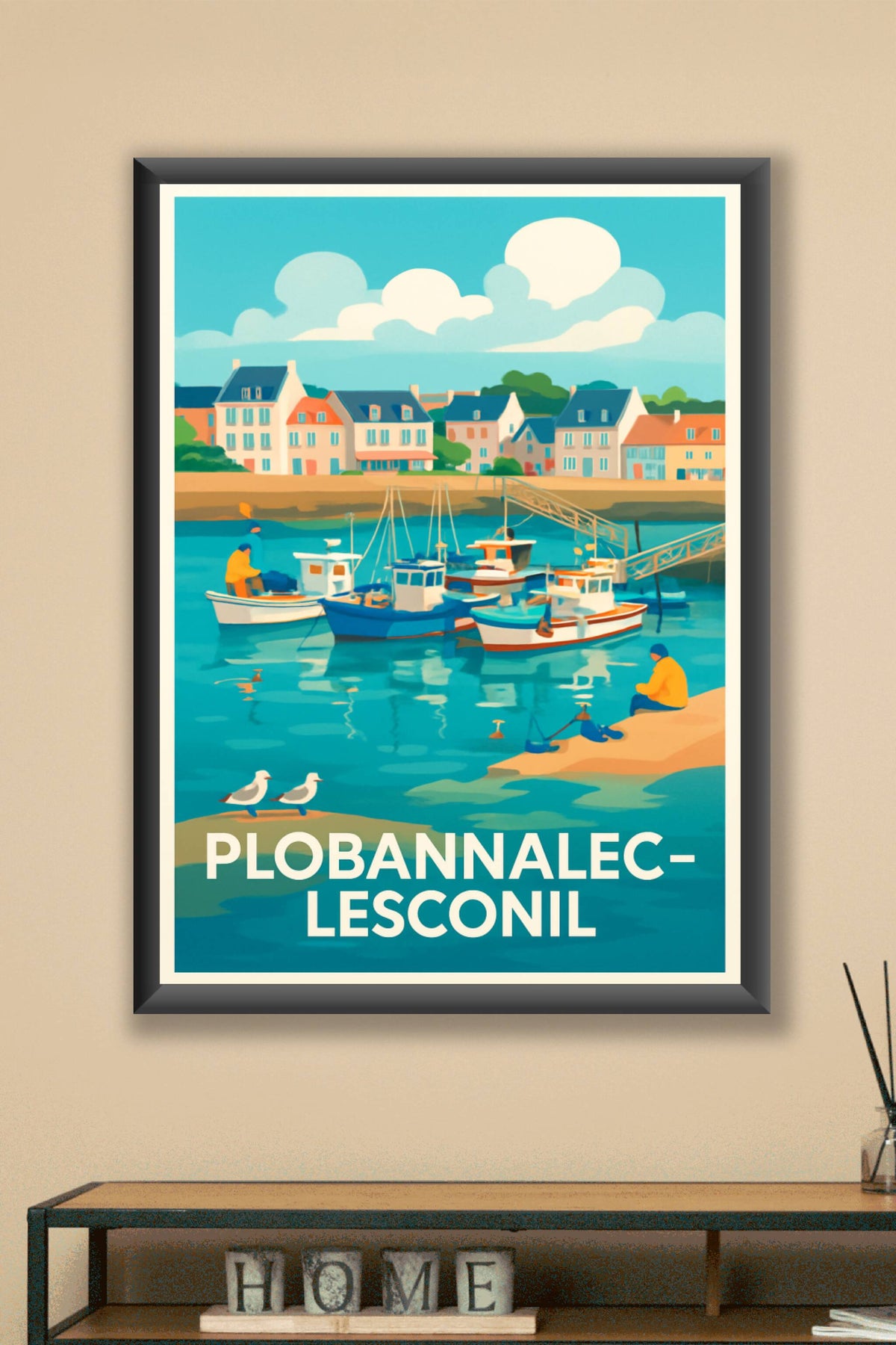 Affiche Plobannalec-Lesconil — Charme et Sérénité du Port Breton · poster d'art de Plobannalec-Lesconil