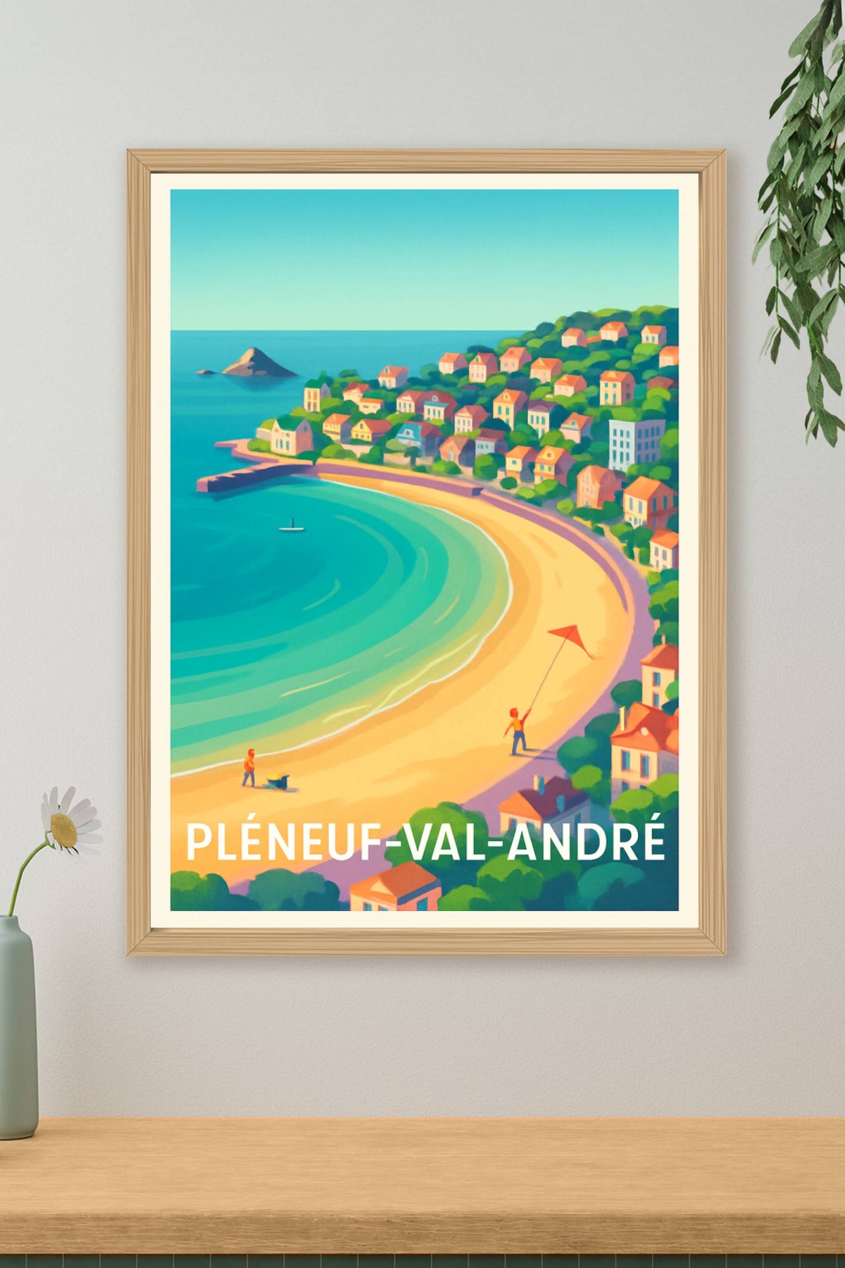 Affiche Pléneuf-Val-André — Évasion et douceur en bord de mer · poster d'art de Pléneuf-Val-André