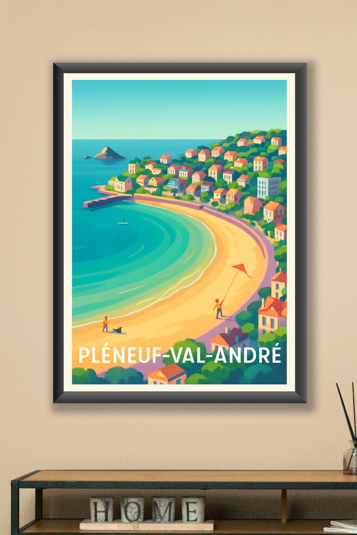 Affiche Pléneuf-Val-André — Évasion et douceur en bord de mer · poster d'art de Pléneuf-Val-André