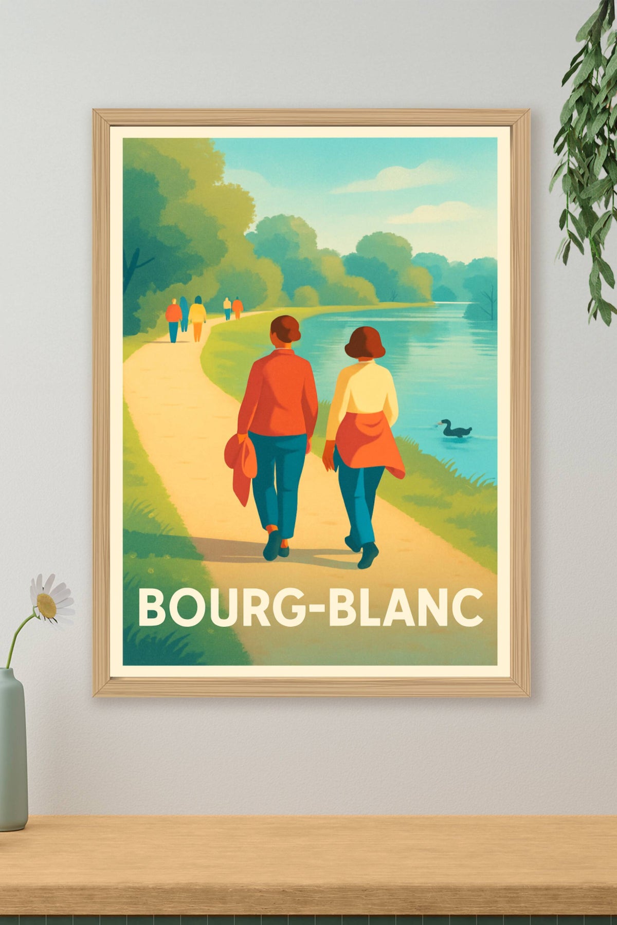 Affiche Bourg-Blanc — Promenade au fil de l'eau · poster d'art de Bourg-Blanc
