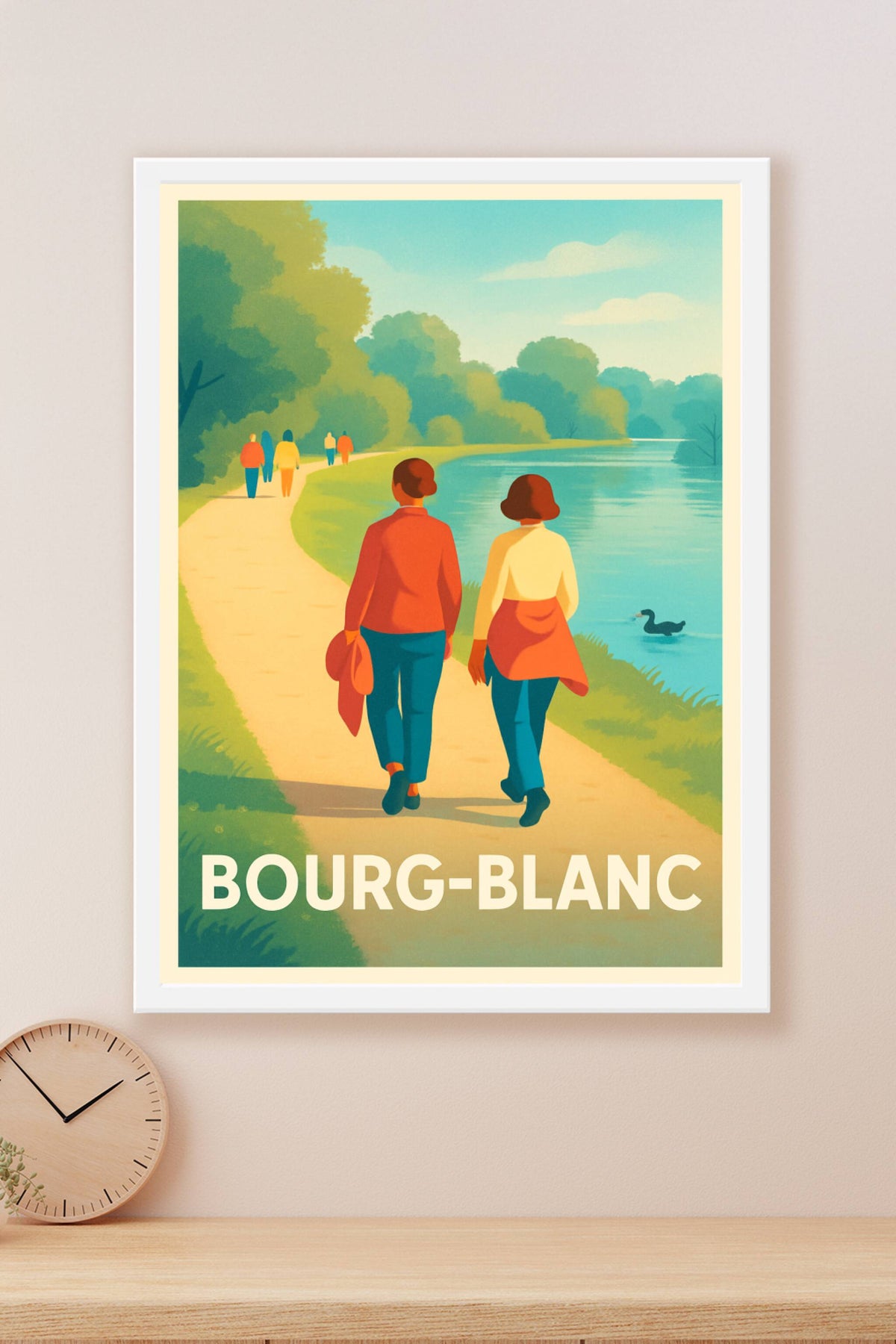 Affiche Bourg-Blanc — Promenade au fil de l'eau · poster d'art de Bourg-Blanc