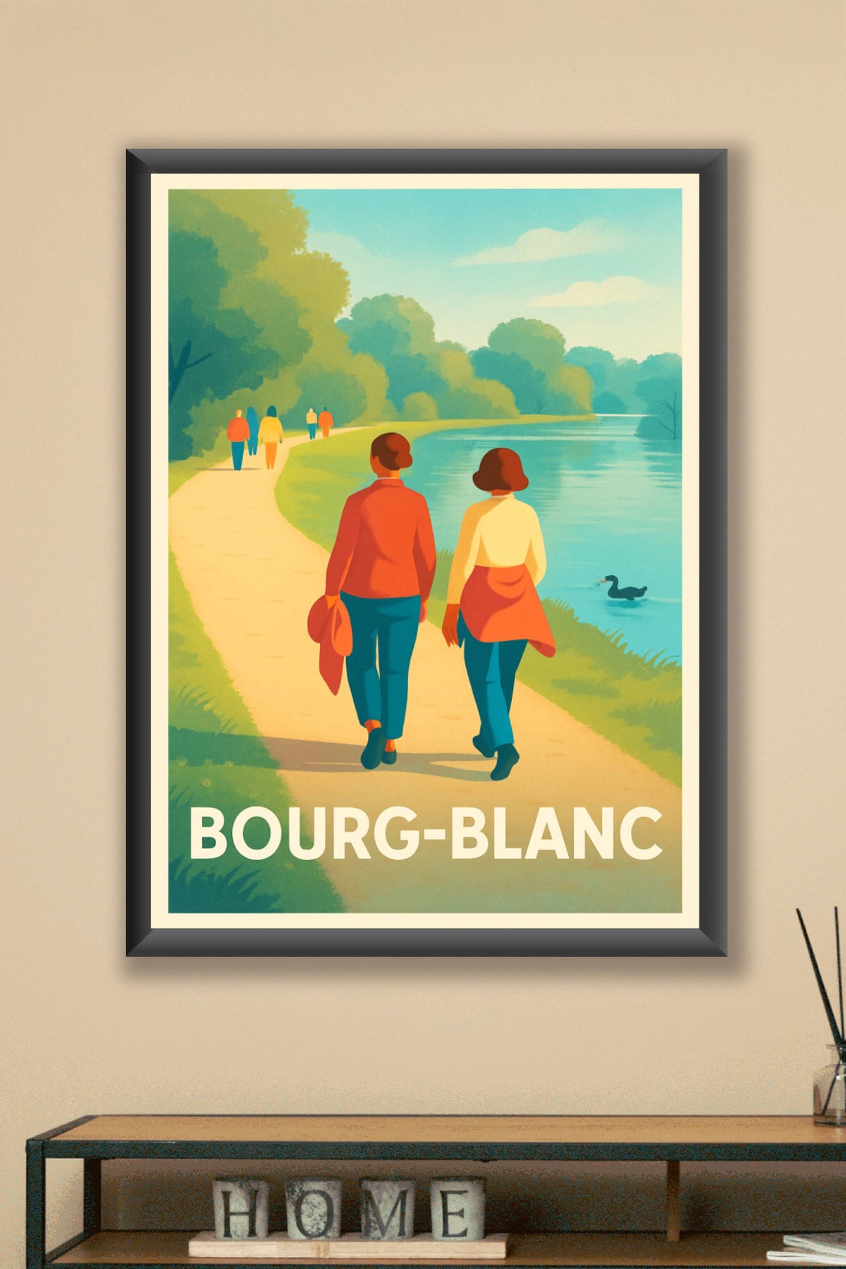 Affiche Bourg-Blanc — Promenade au fil de l'eau · poster d'art de Bourg-Blanc