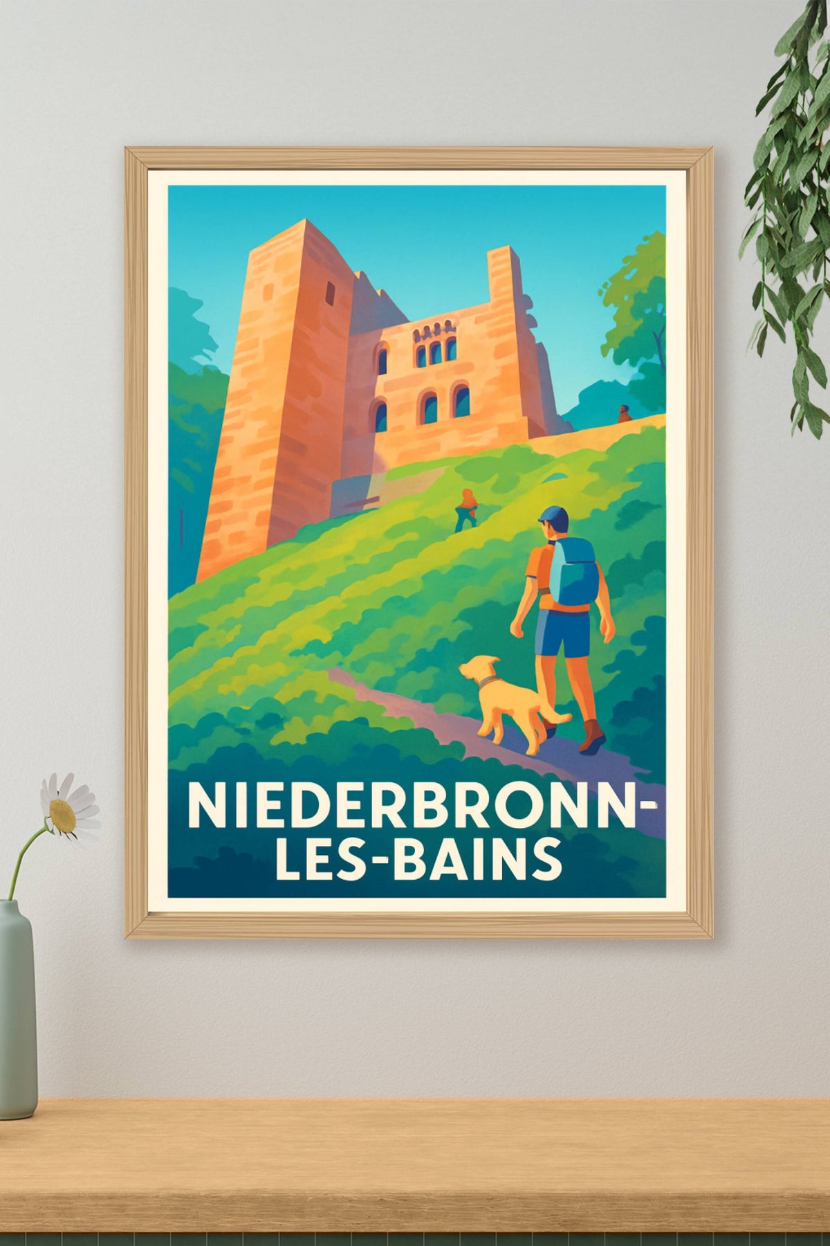 Affiche Niederbronn-les-Bains — Escapade nature et patrimoine · poster d'art de Niederbronn-les-Bains