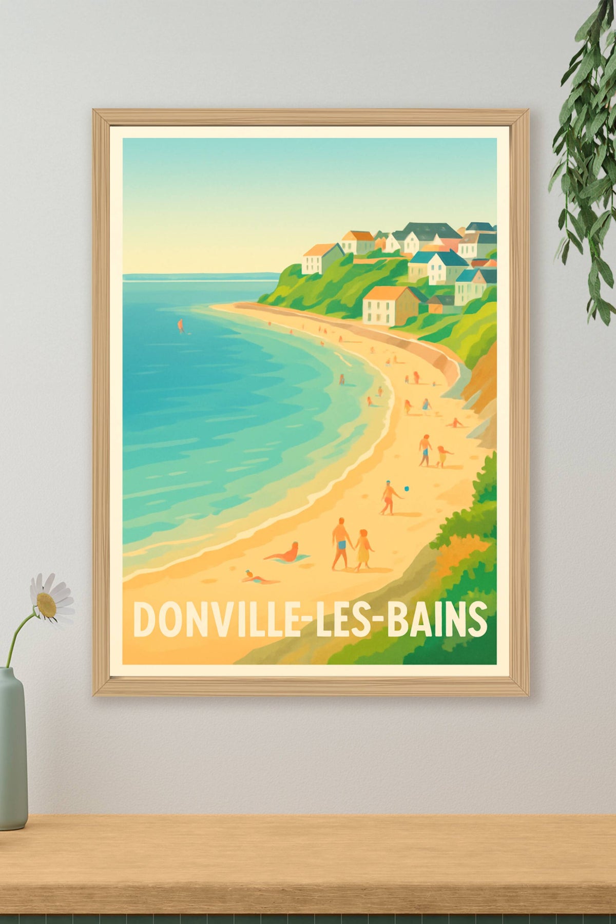 Affiche Donville-les-Bains — Plages et douceur de vivre au bord de la mer · poster d'art de Donville-les-Bains