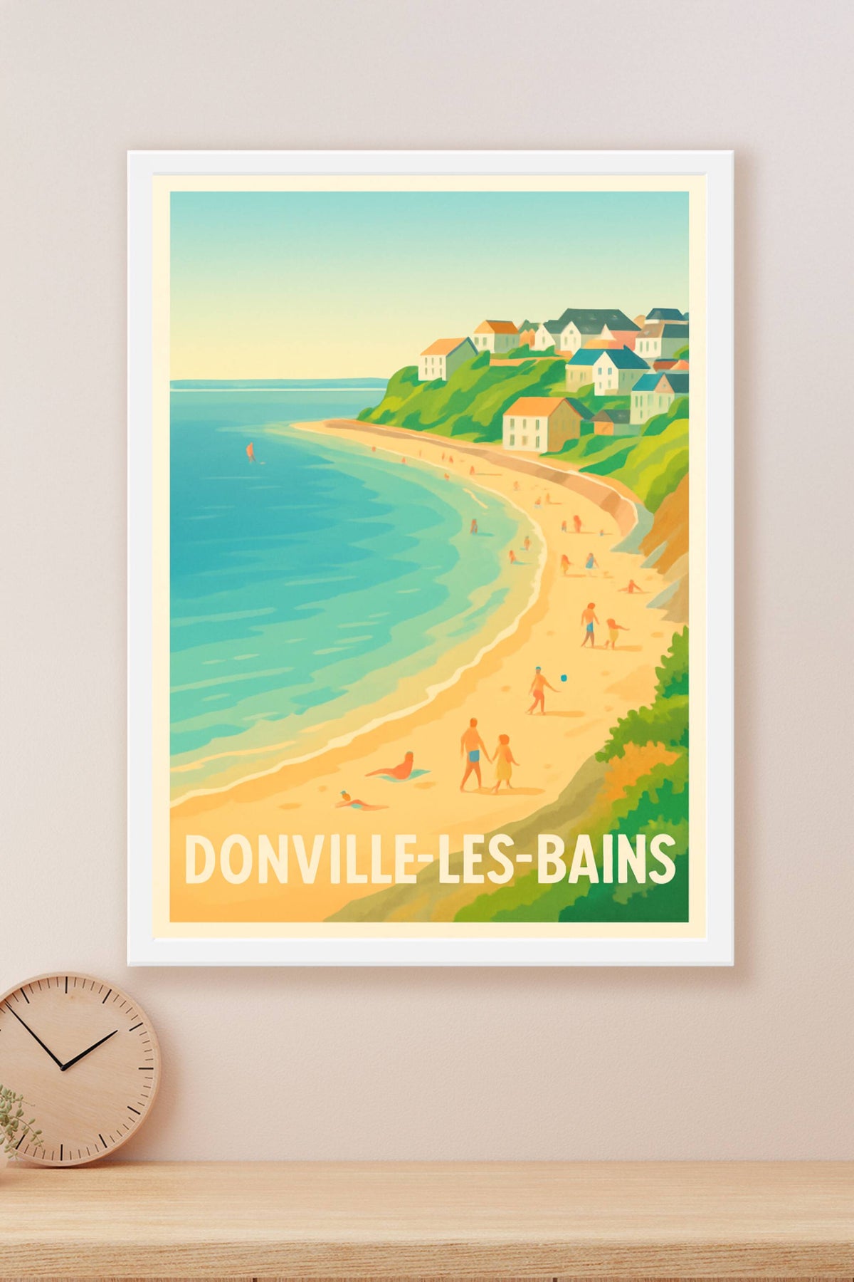 Affiche Donville-les-Bains — Plages et douceur de vivre au bord de la mer · poster d'art de Donville-les-Bains