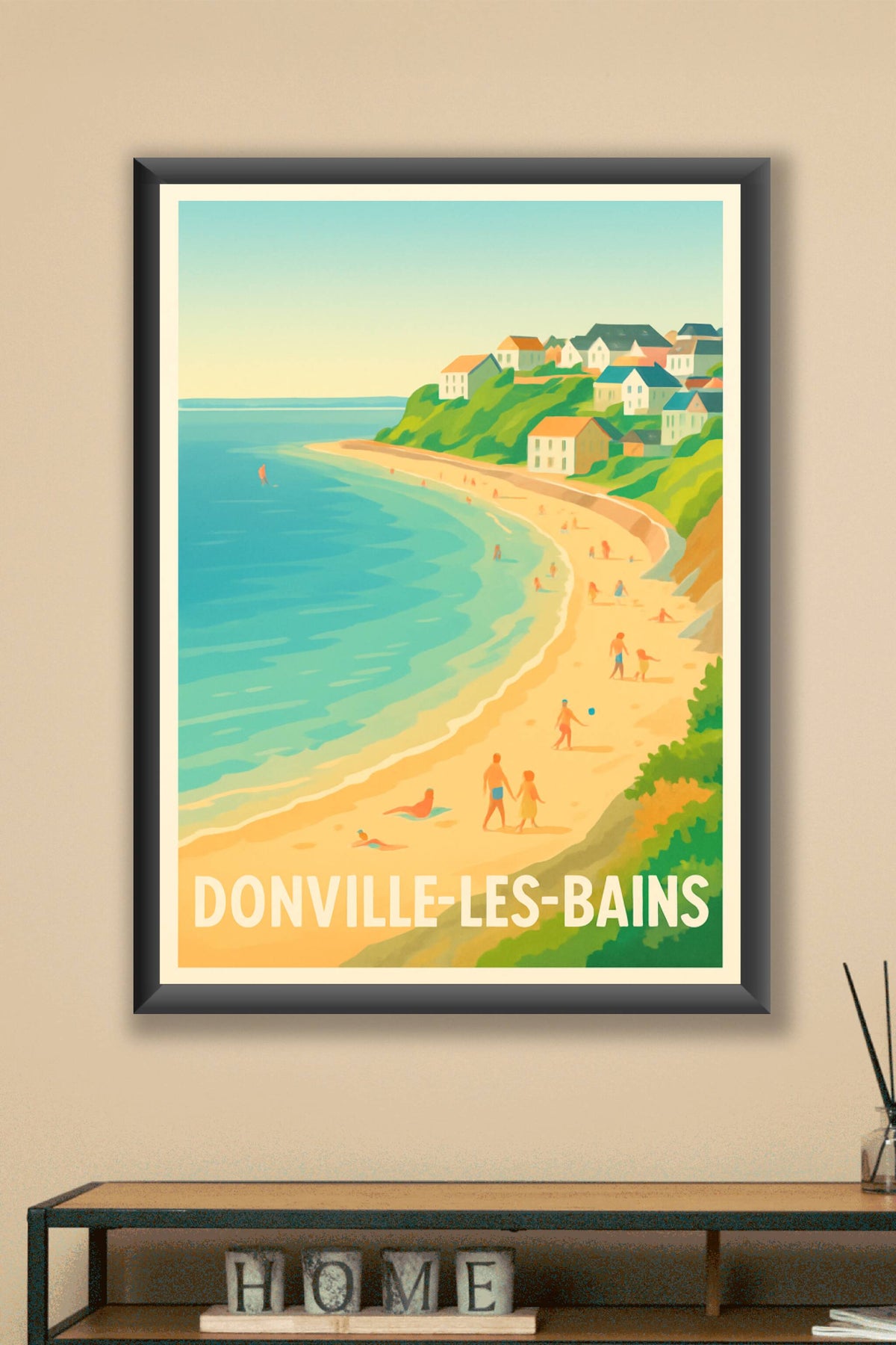 Affiche Donville-les-Bains — Plages et douceur de vivre au bord de la mer · poster d'art de Donville-les-Bains