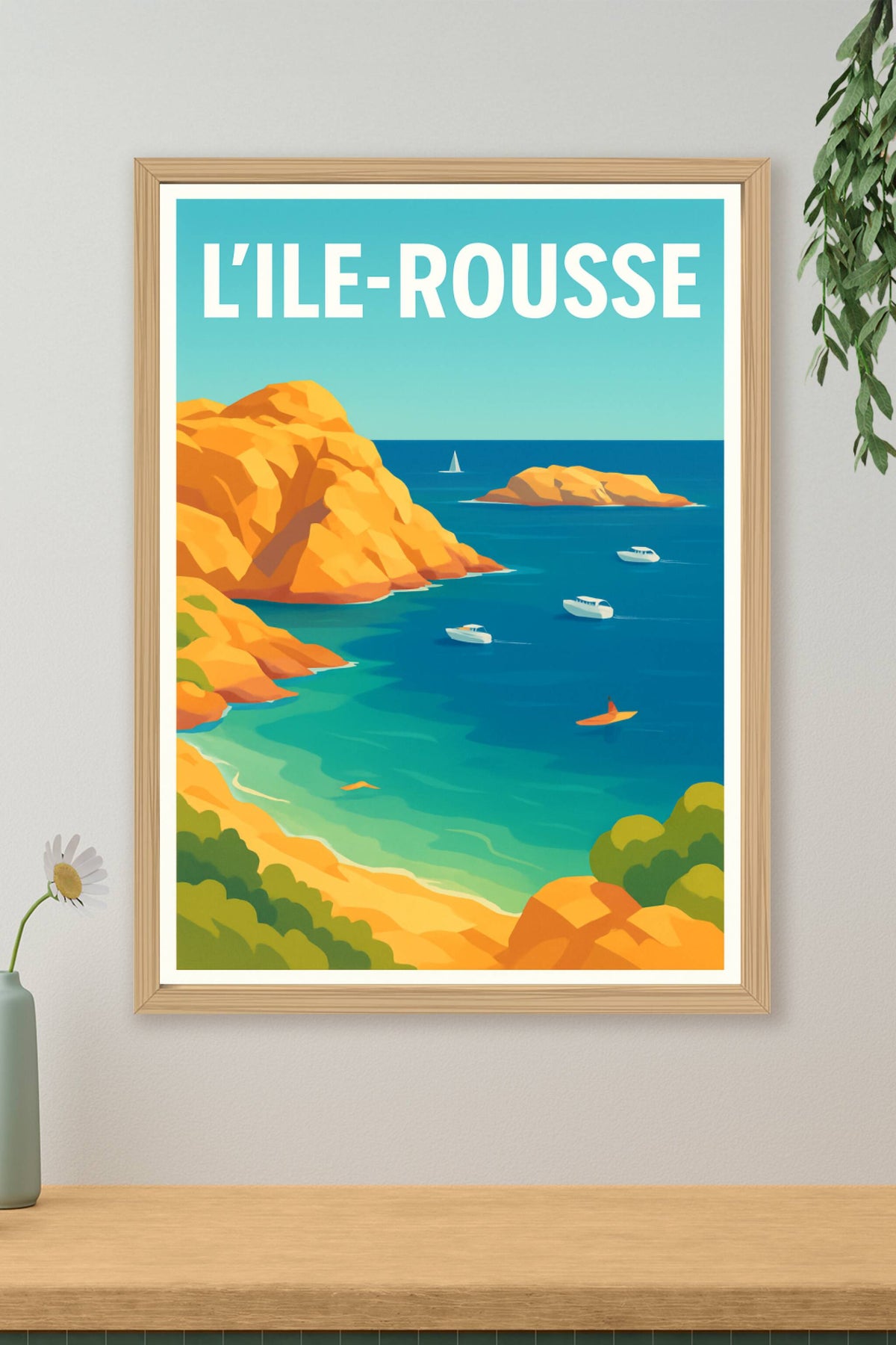 Affiche L'Île-Rousse — Évasion en Méditerranée · poster d'art de L'Île-Rousse
