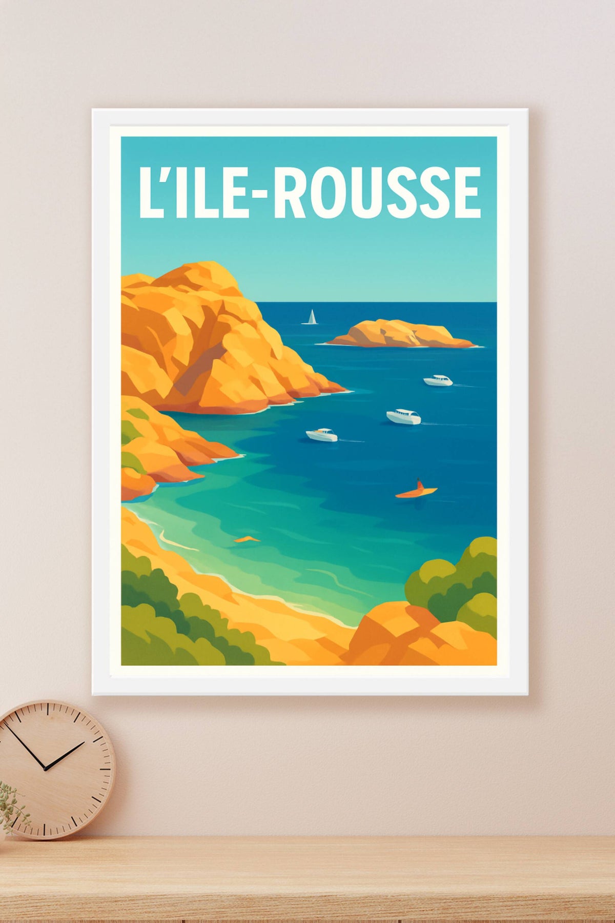 Affiche L'Île-Rousse — Évasion en Méditerranée · poster d'art de L'Île-Rousse