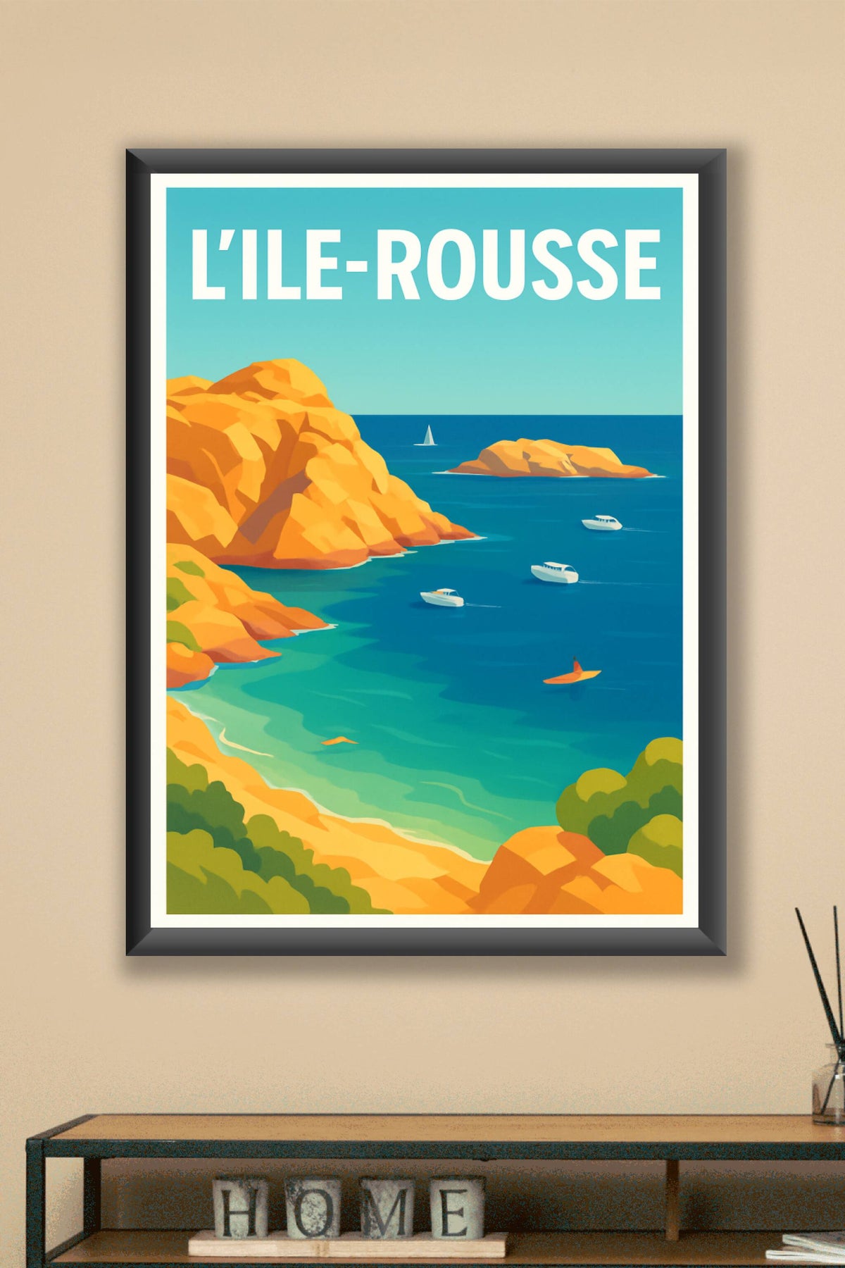 Affiche L'Île-Rousse — Évasion en Méditerranée · poster d'art de L'Île-Rousse