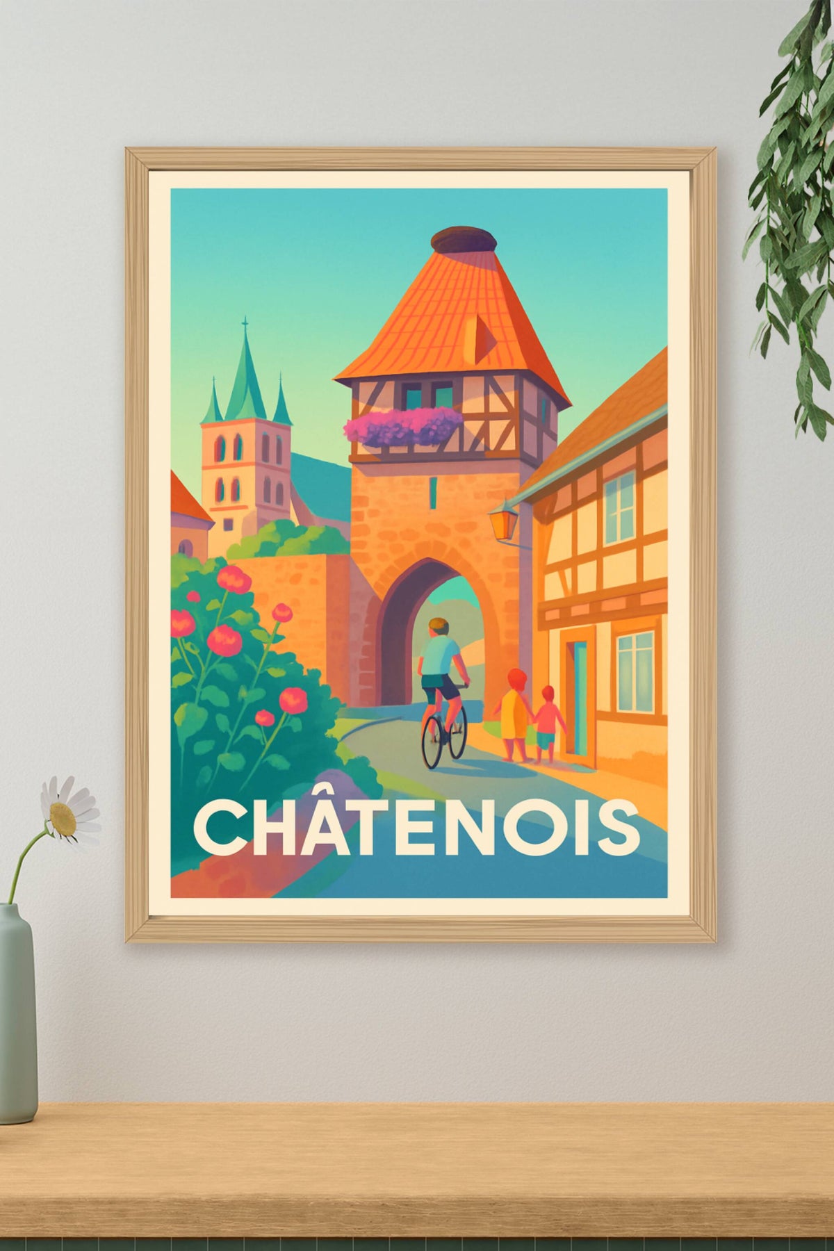 Affiche Châtenois — Charme et douceur d'une ville historique · poster d'art de Châtenois