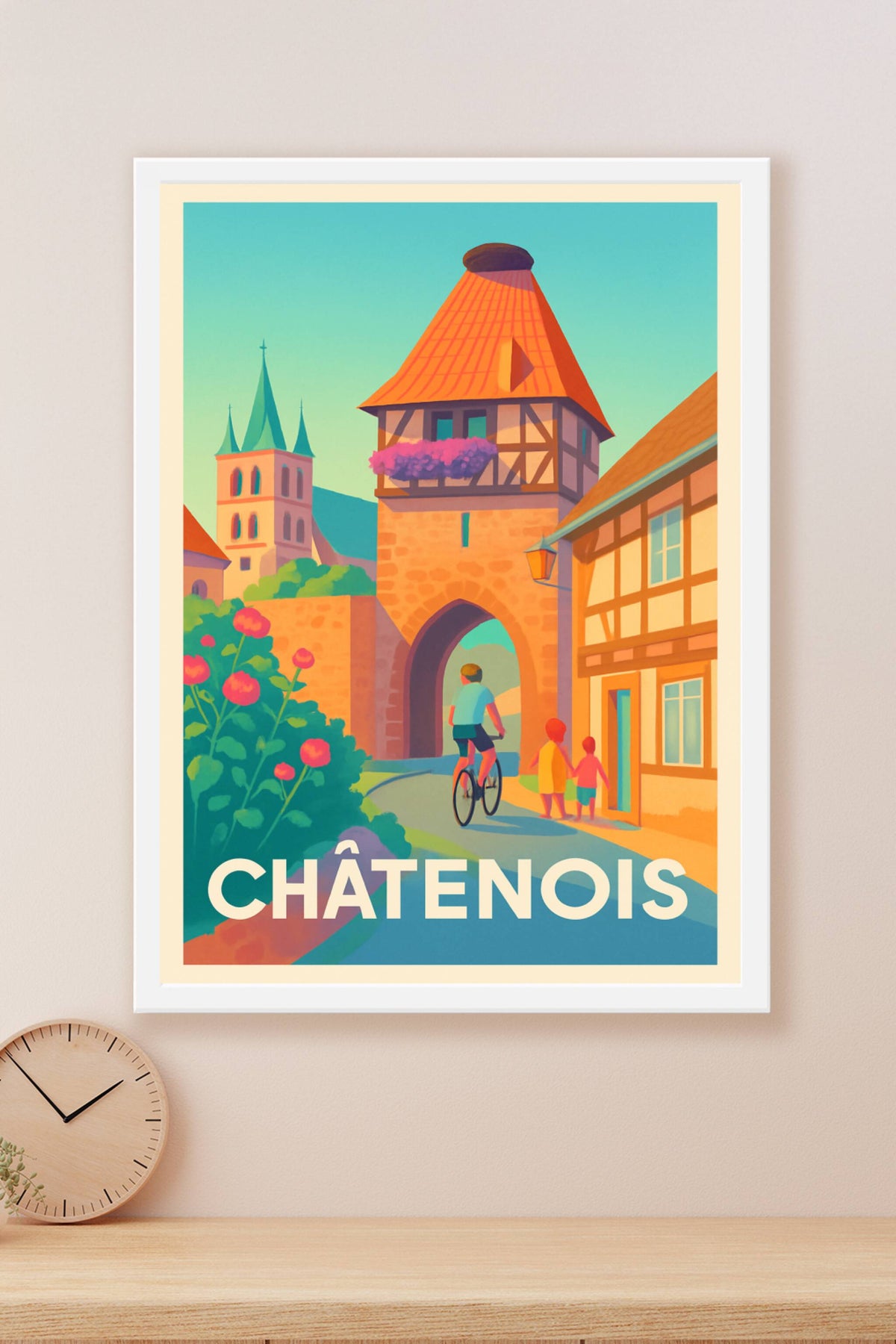 Affiche Châtenois — Charme et douceur d'une ville historique · poster d'art de Châtenois