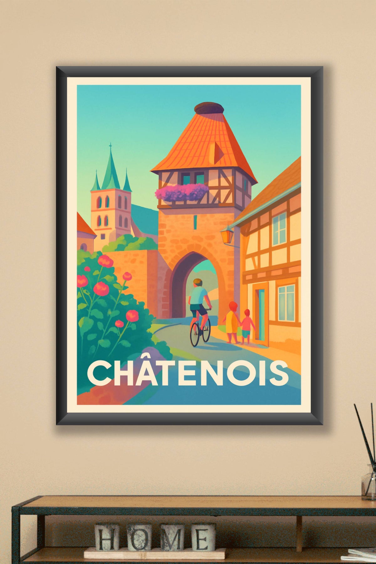 Affiche Châtenois — Charme et douceur d'une ville historique · poster d'art de Châtenois