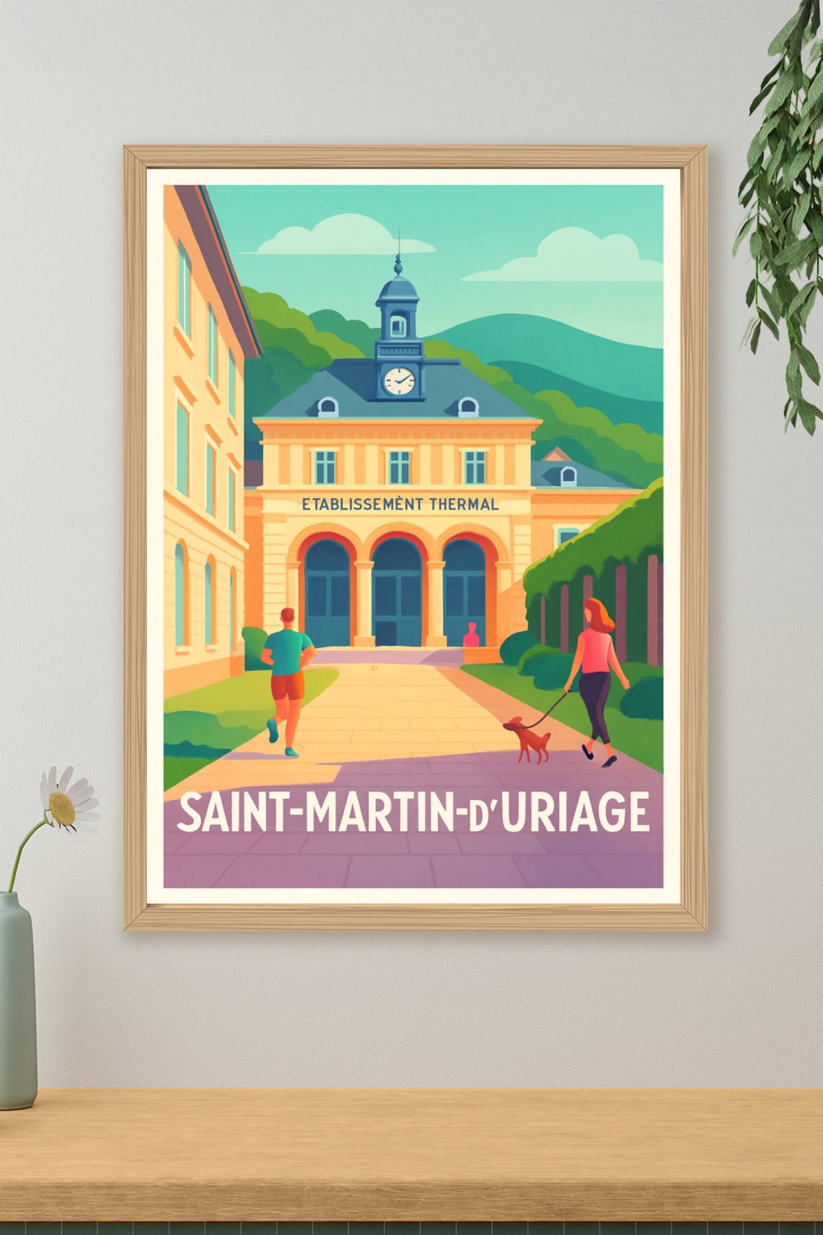 Affiche Saint-Martin-d'Uriage — Charme thermal au cœur des montagnes · poster d'art de Saint-Martin-d'Uriage