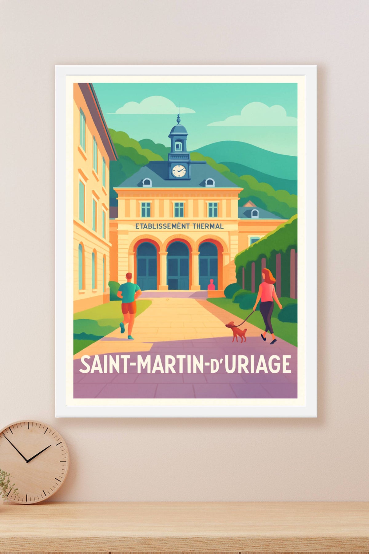 Affiche Saint-Martin-d'Uriage — Charme thermal au cœur des montagnes · poster d'art de Saint-Martin-d'Uriage