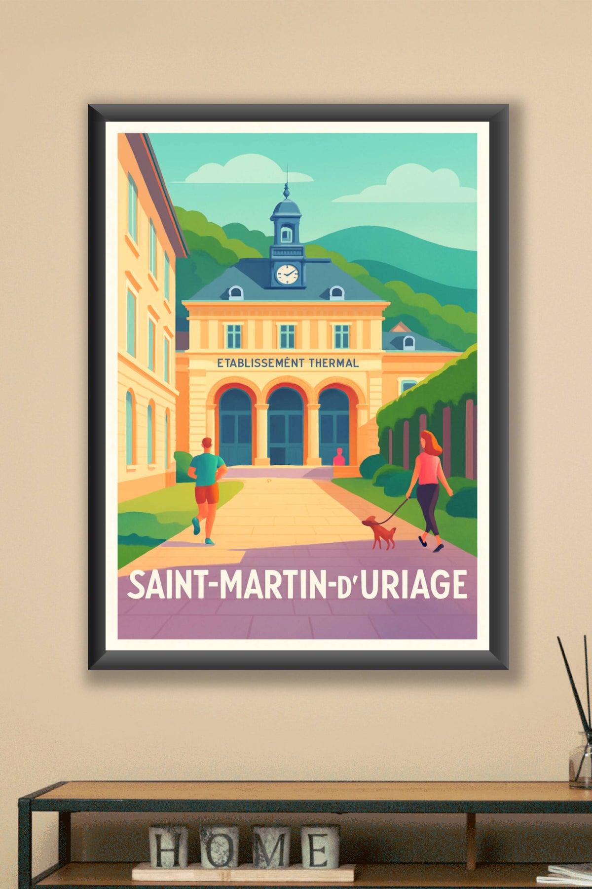 Affiche Saint-Martin-d'Uriage — Charme thermal au cœur des montagnes · poster d'art de Saint-Martin-d'Uriage