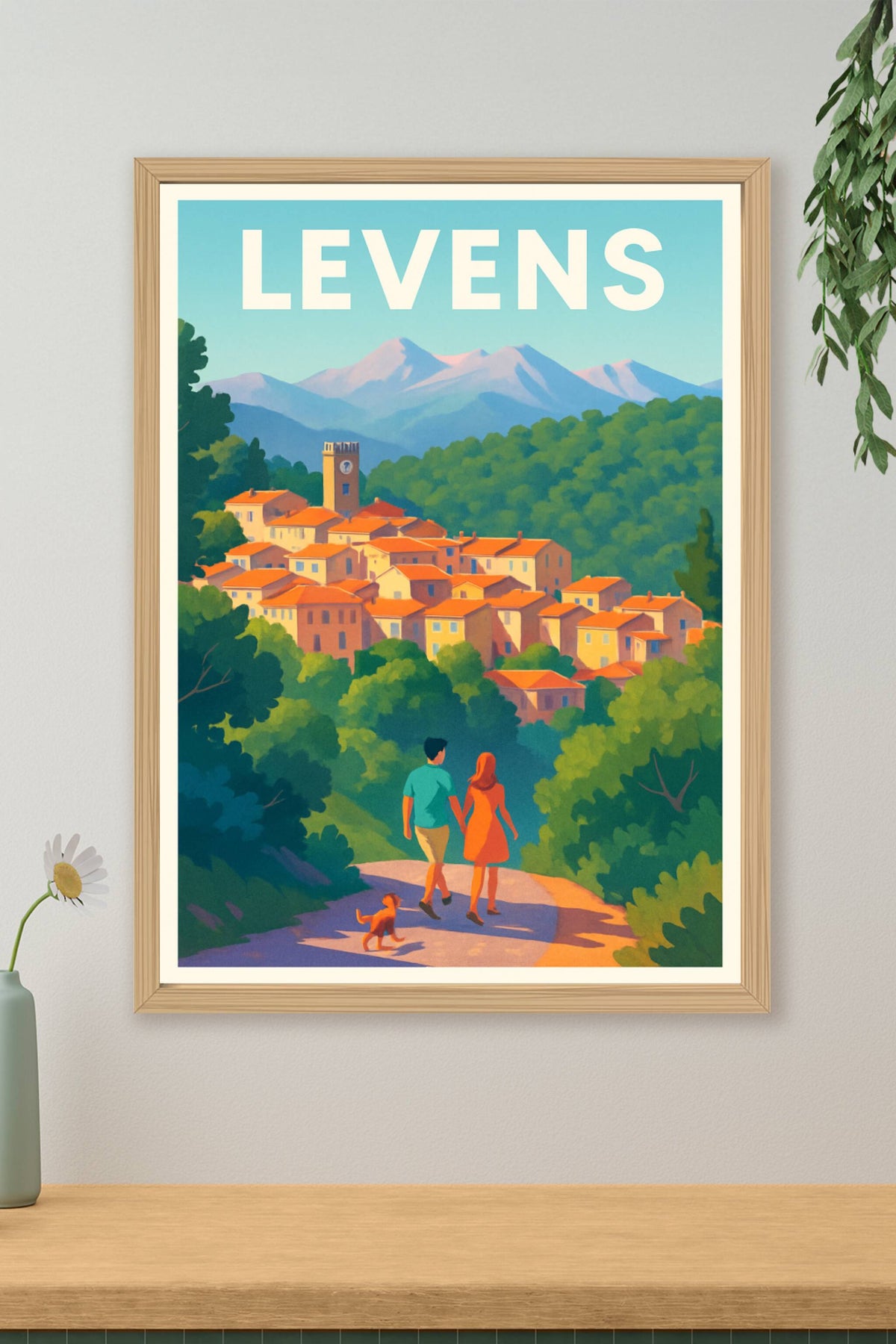 Affiche Levens — Une escapade romantique au cœur des montagnes · poster d'art de Levens