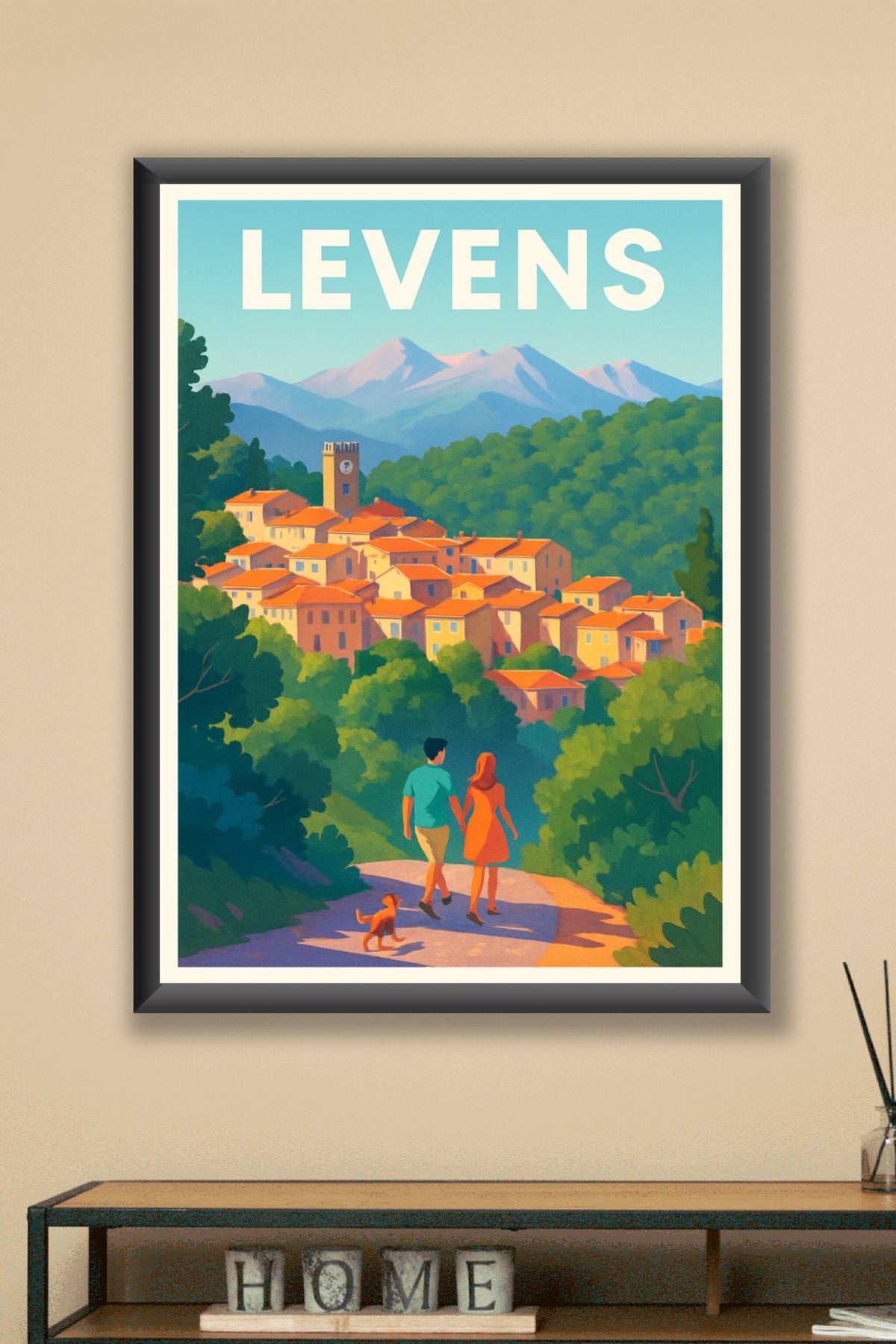 Affiche Levens — Une escapade romantique au cœur des montagnes · poster d'art de Levens
