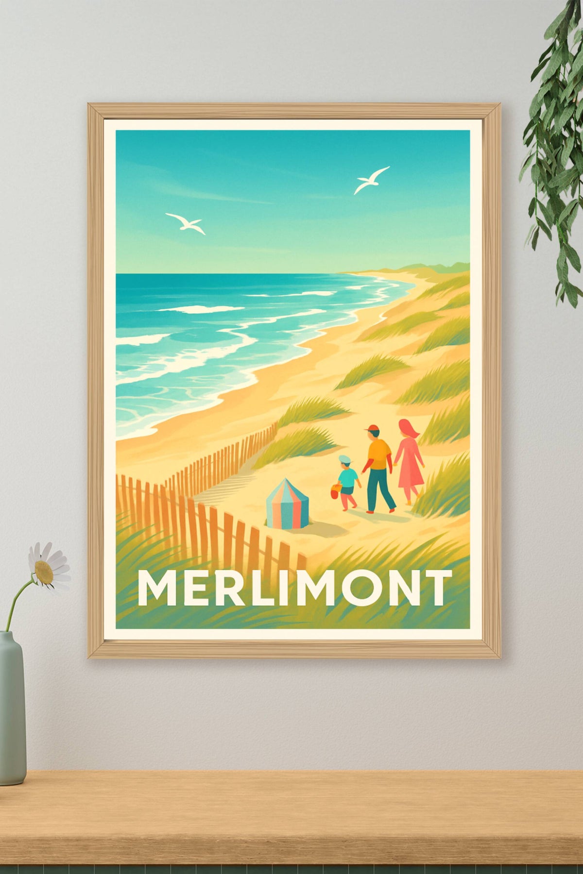 Affiche Merlimont — Escapade en bord de mer · poster d'art de Merlimont