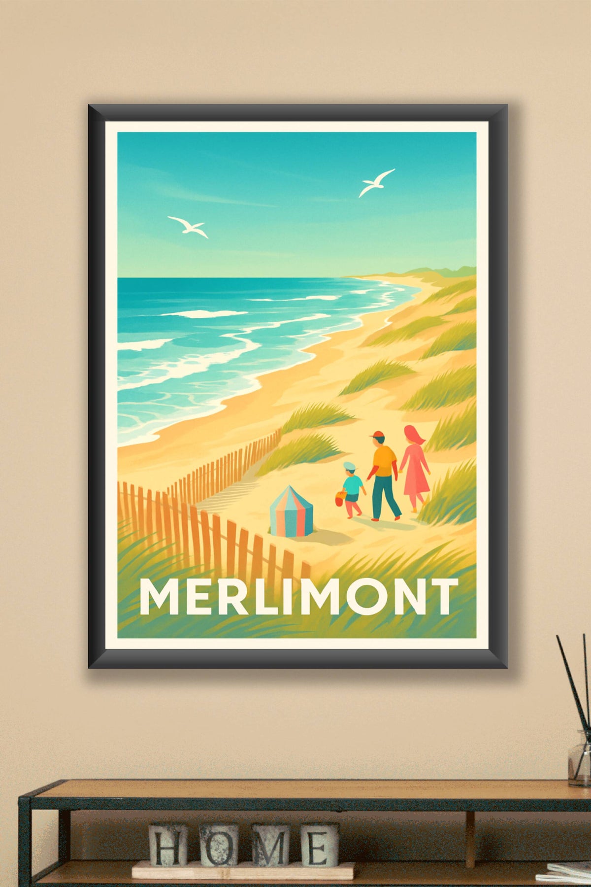 Affiche Merlimont — Escapade en bord de mer · poster d'art de Merlimont