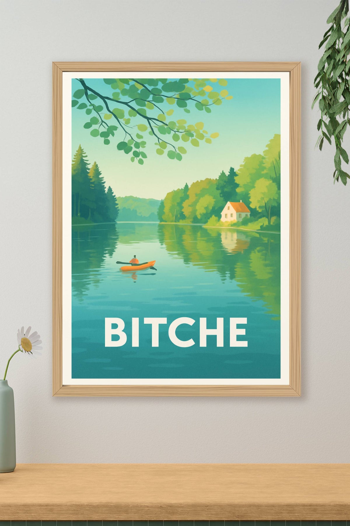Affiche Bitche — Tranquillité au fil de l'eau · poster d'art de Bitche
