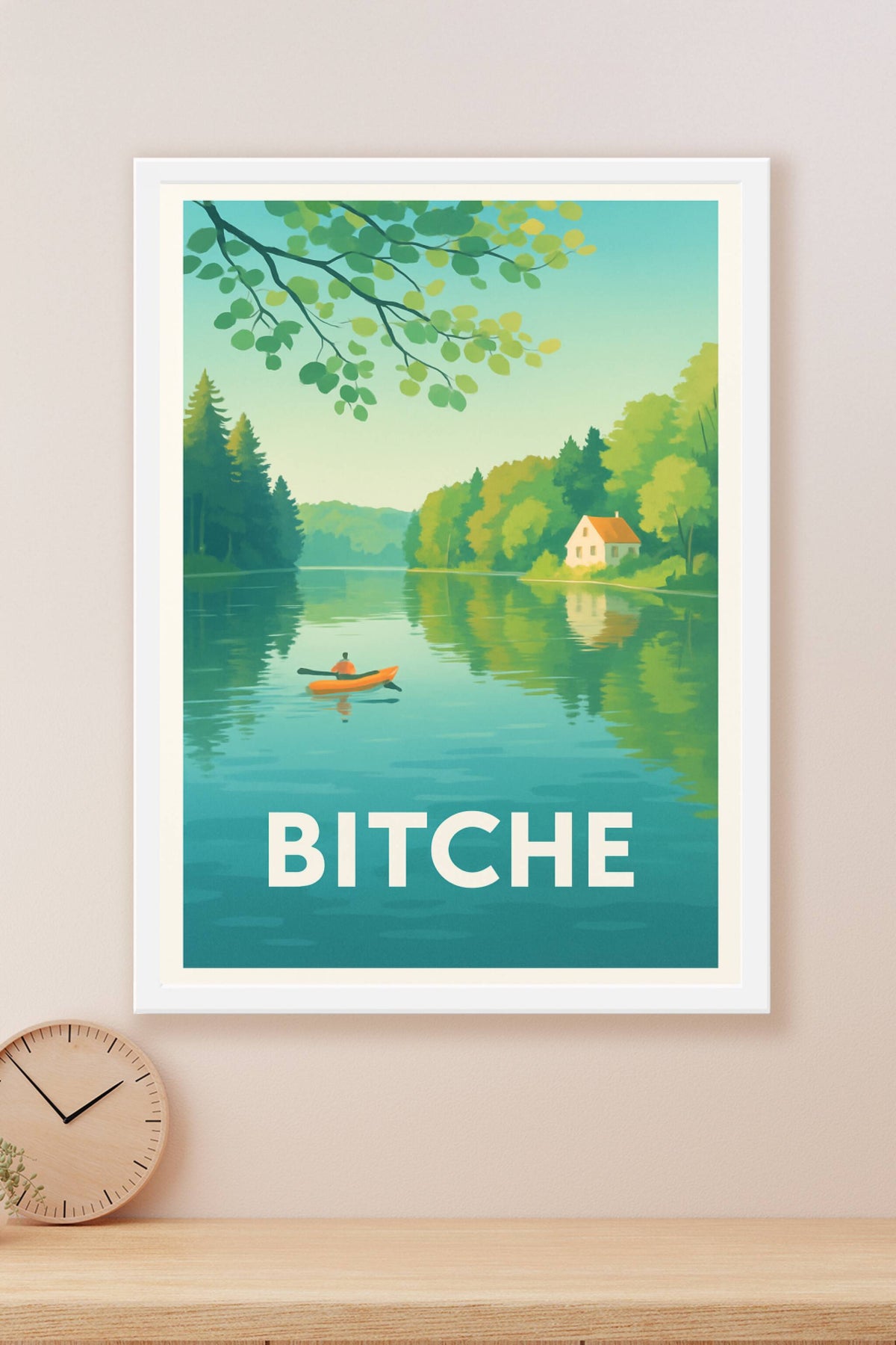 Affiche Bitche — Tranquillité au fil de l'eau · poster d'art de Bitche