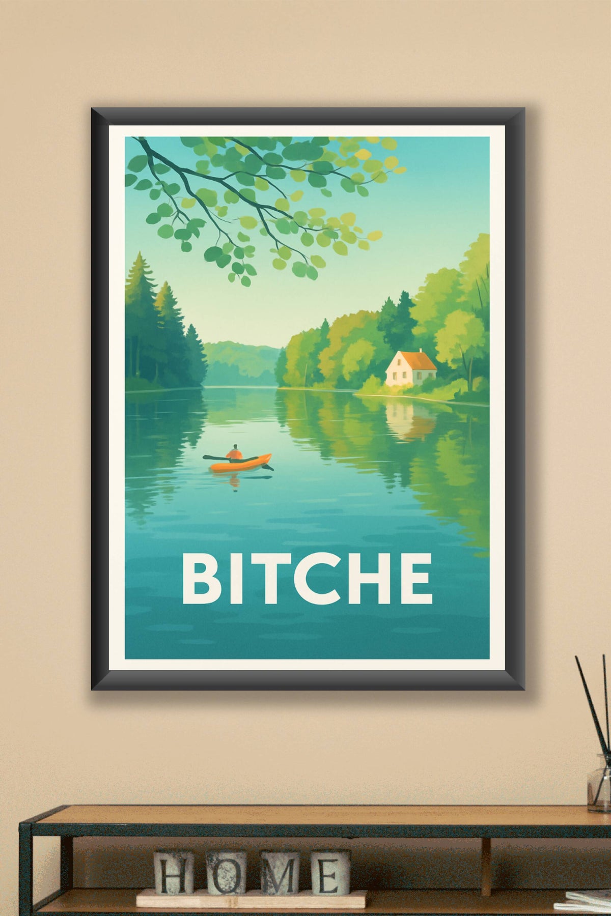 Affiche Bitche — Tranquillité au fil de l'eau · poster d'art de Bitche