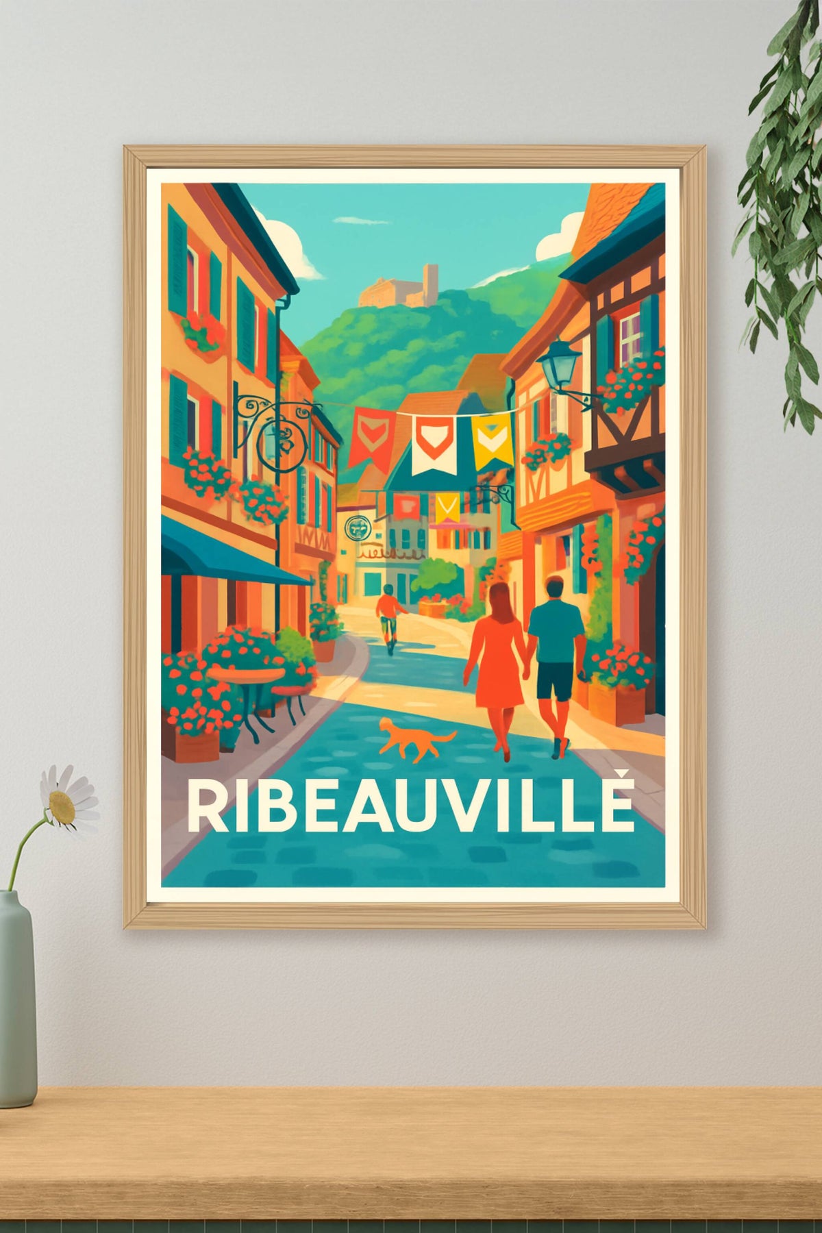 Affiche Ribeauvillé — Charme et couleurs d'une cité alsacienne · poster d'art de Ribeauvillé