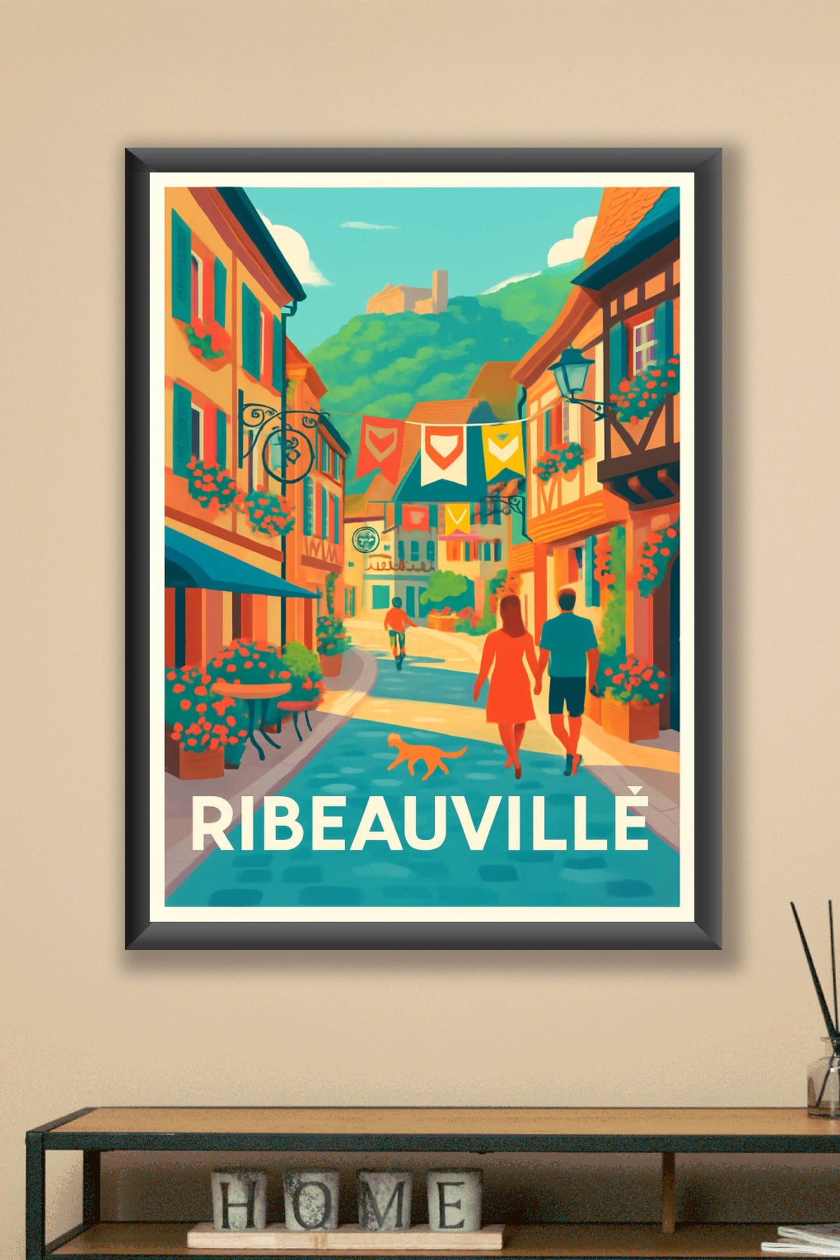 Affiche Ribeauvillé — Charme et couleurs d'une cité alsacienne · poster d'art de Ribeauvillé