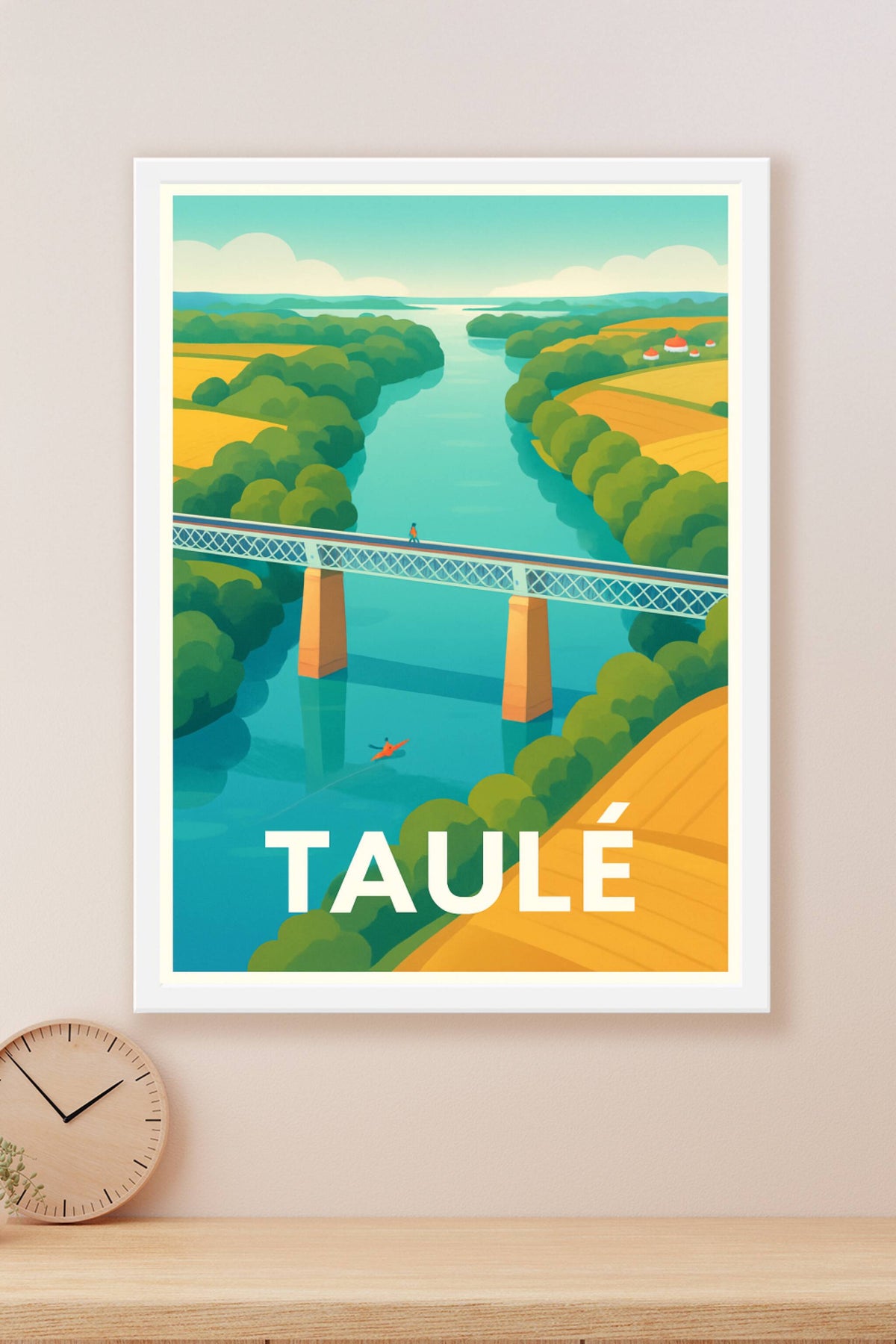 Affiche Taulé — Harmonie entre nature et rivière paisible · poster d'art de Taulé