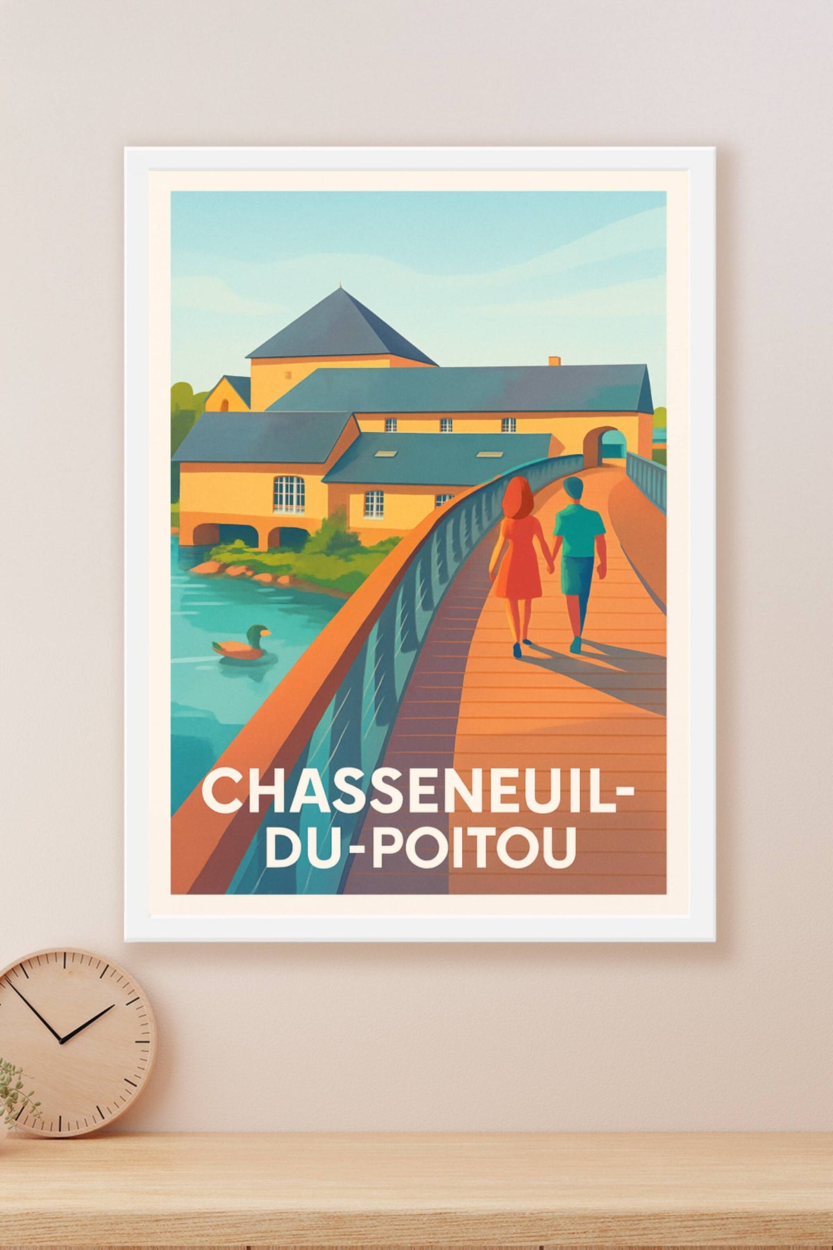 Affiche Chasseneuil-du-Poitou — Promenade romantique au fil de l'eau · poster d'art de Chasseneuil-du-Poitou