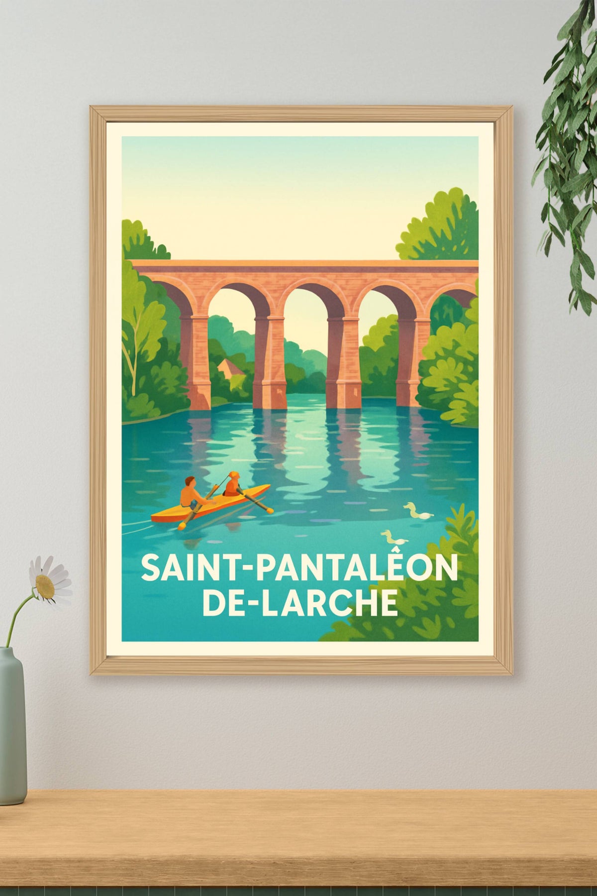 Affiche Saint-Pantaléon-de-Larche — Évasion au fil de l'eau · poster d'art de Saint-Pantaléon-de-Larche