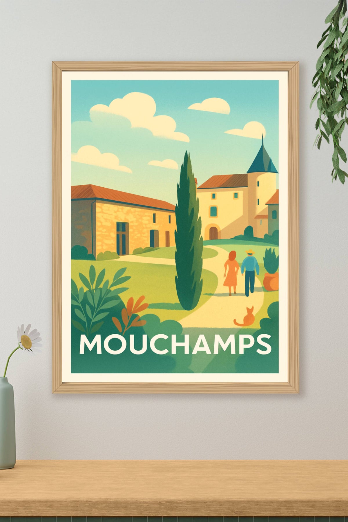 Affiche Mouchamps — Charme bucolique et douceur de vivre · poster d'art de Mouchamps