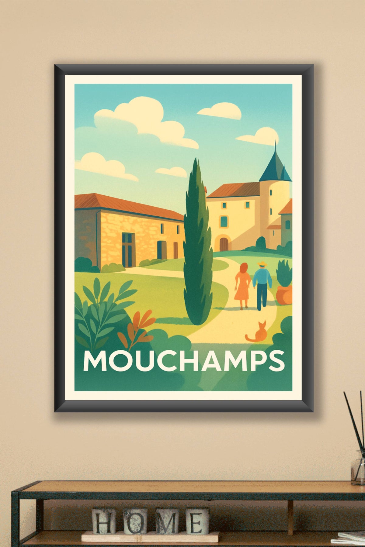 Affiche Mouchamps — Charme bucolique et douceur de vivre · poster d'art de Mouchamps