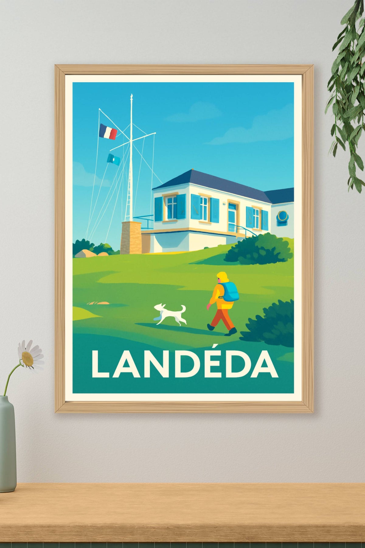 Affiche Landéda — Promenade en bord de mer · poster d'art de Landéda