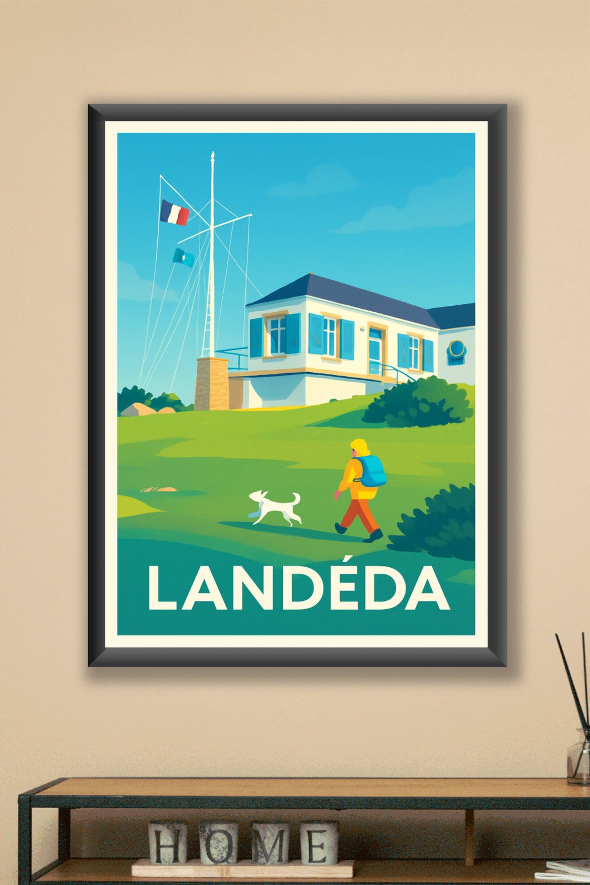 Affiche Landéda — Promenade en bord de mer · poster d'art de Landéda