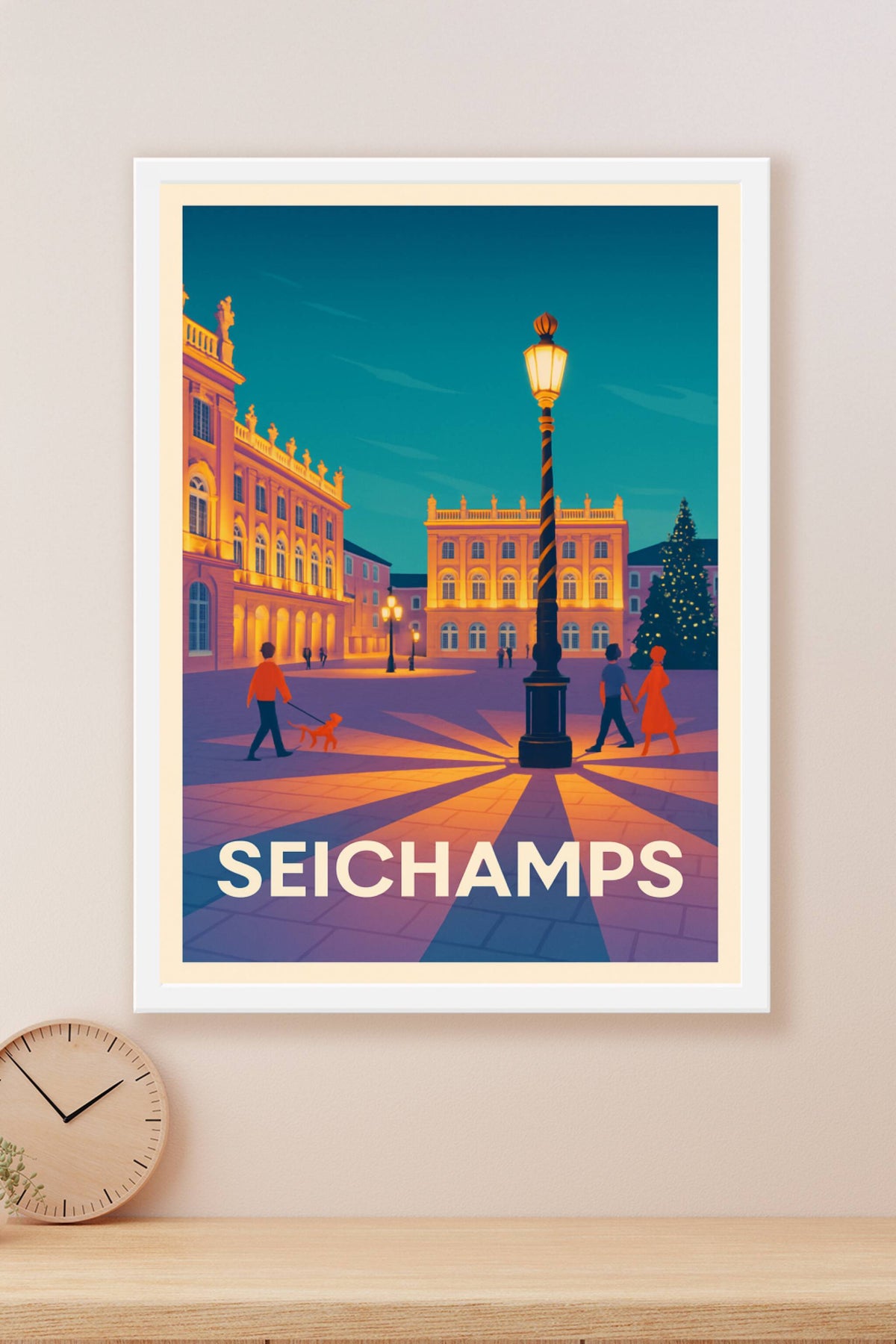 Affiche Seichamps — Lumières et ambiance chaleureuse au cœur de la ville · poster d'art de Seichamps