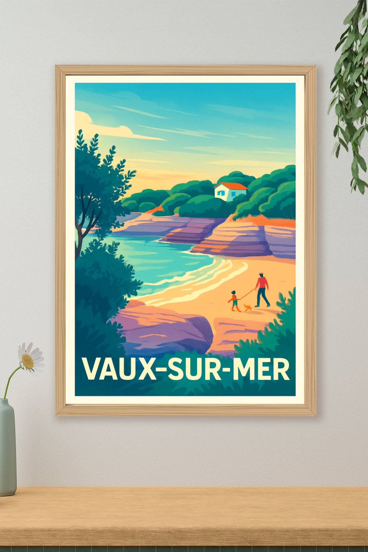 Affiche Vaux-sur-Mer — Escapade côtière en pleine nature · poster d'art de Vaux-sur-Mer