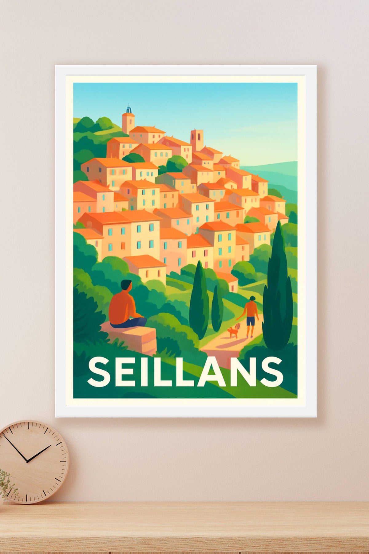 Affiche Seillans — Le charme provençal au cœur du village · poster d'art de Seillans