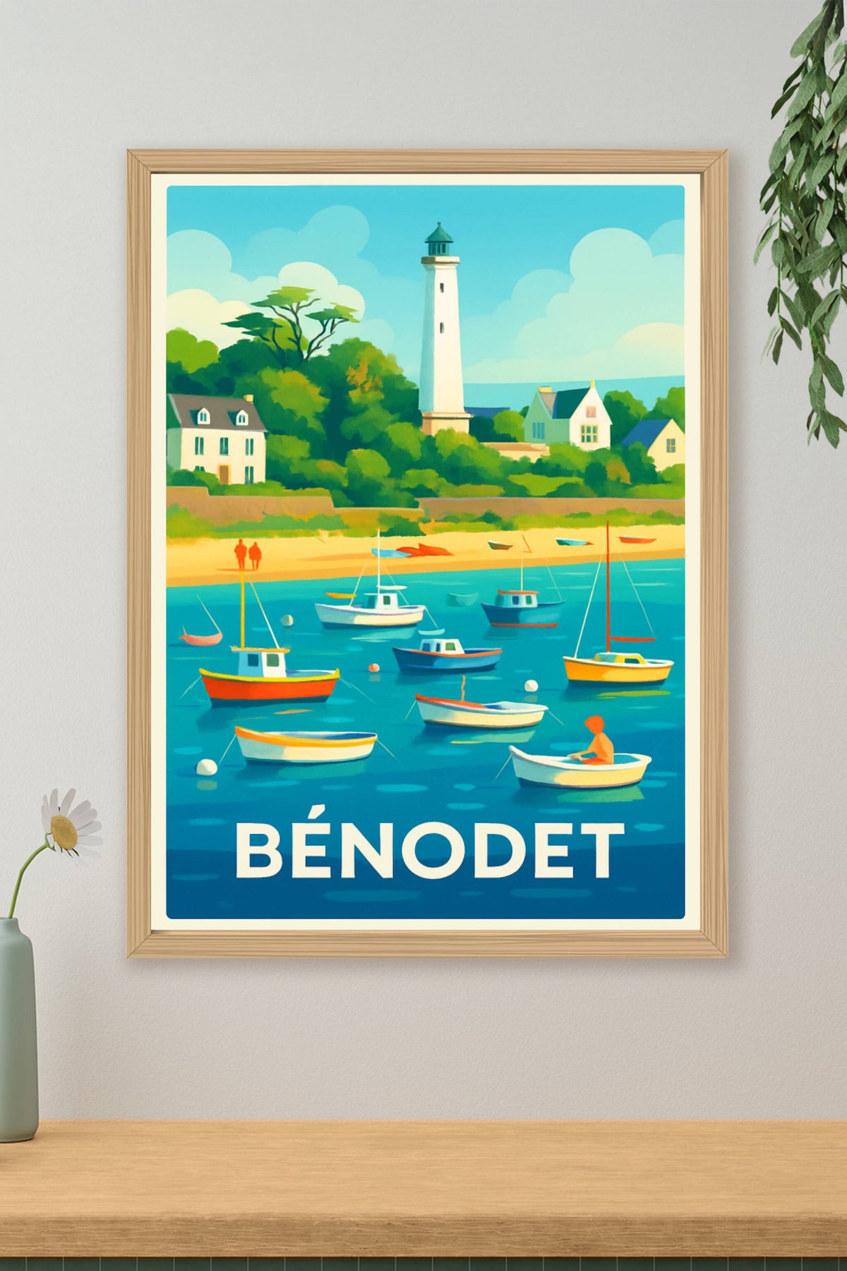 Affiche Bénodet — Charme côtier et lumière bretonne · poster d'art de Bénodet