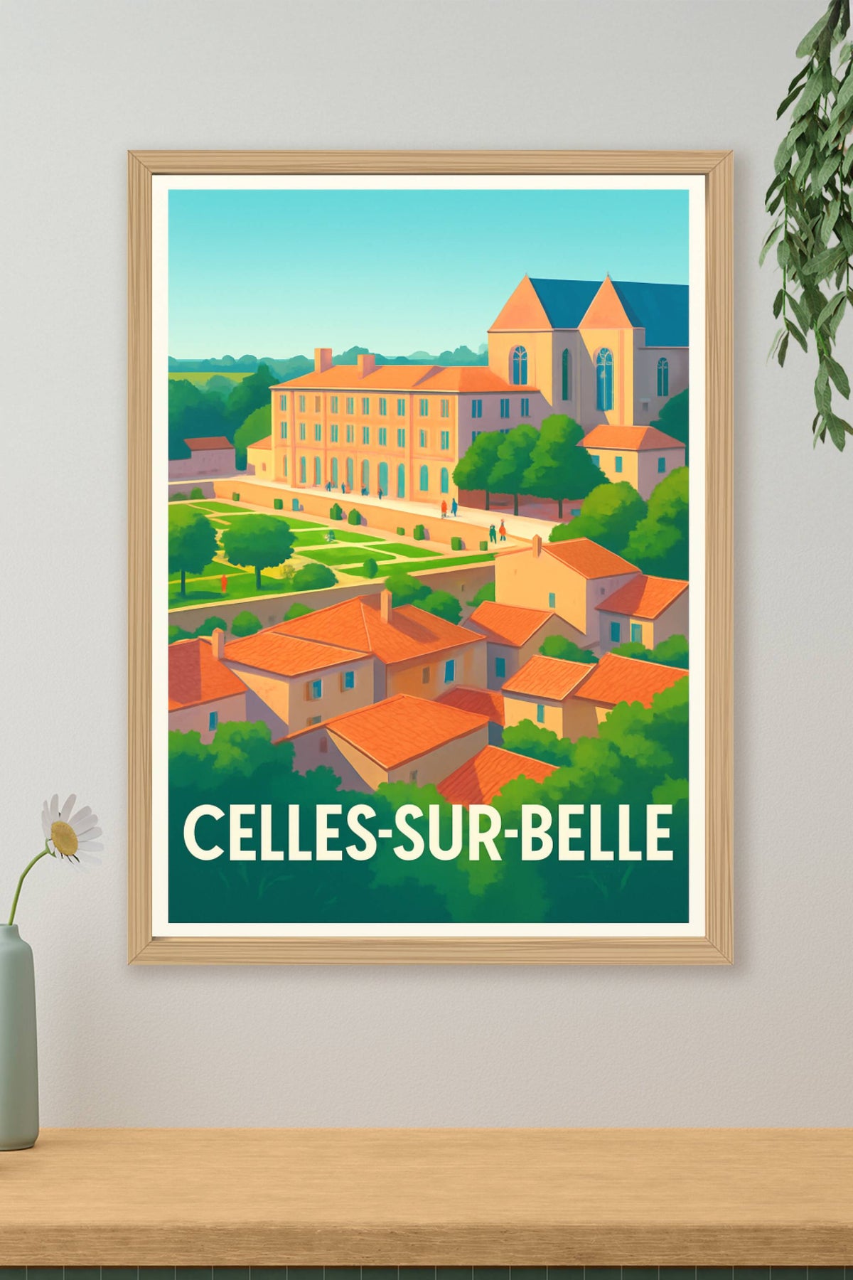 Affiche Celles-sur-Belle — Charme et douceur de la campagne française · poster d'art de Celles-sur-Belle
