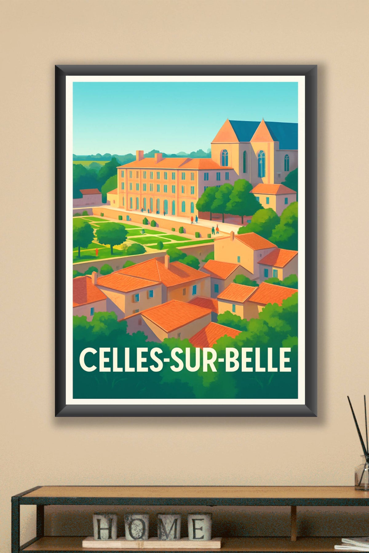 Affiche Celles-sur-Belle — Charme et douceur de la campagne française · poster d'art de Celles-sur-Belle